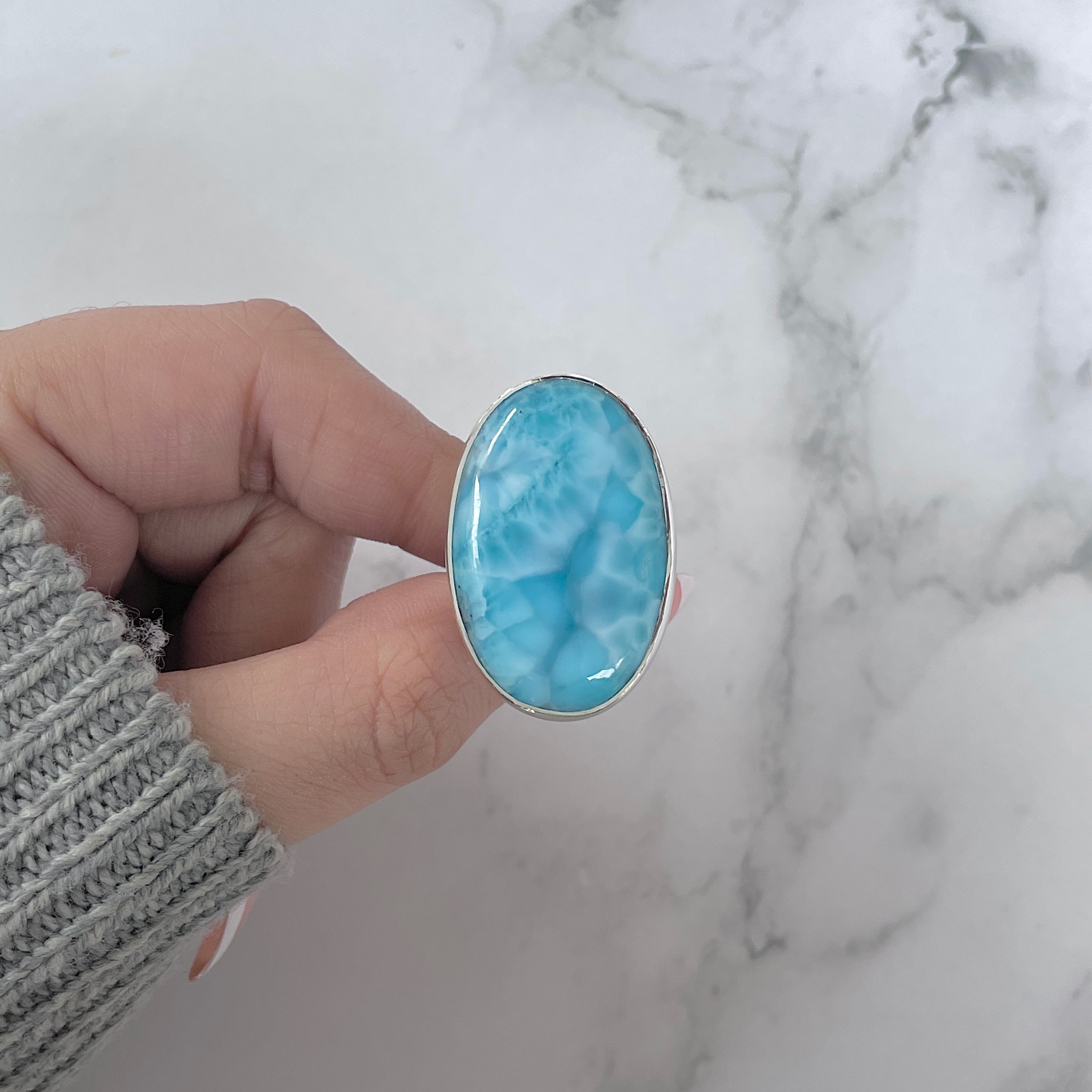 Larimar Adjustable Ring-(LAR-R-1191.)