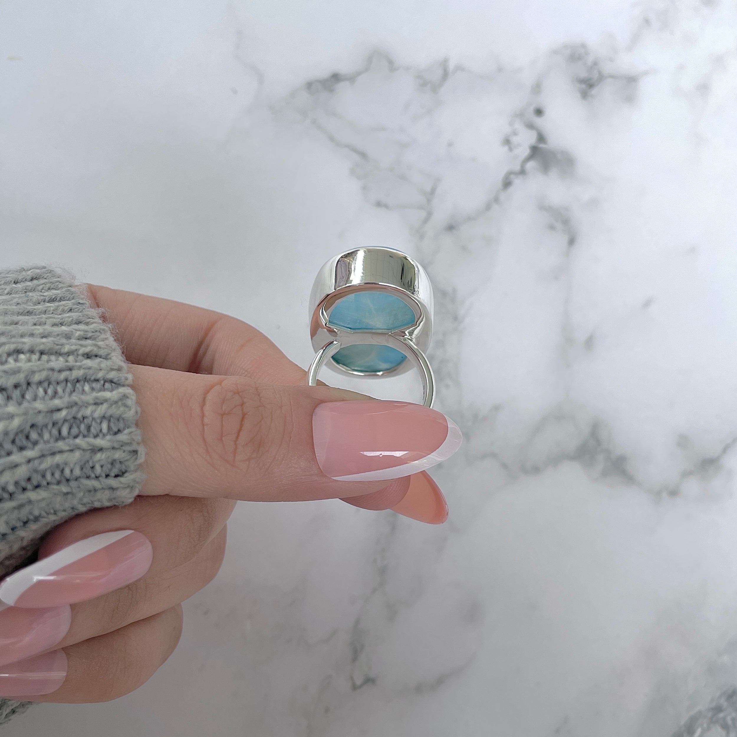 Larimar Adjustable Ring-(LAR-R-1193.)