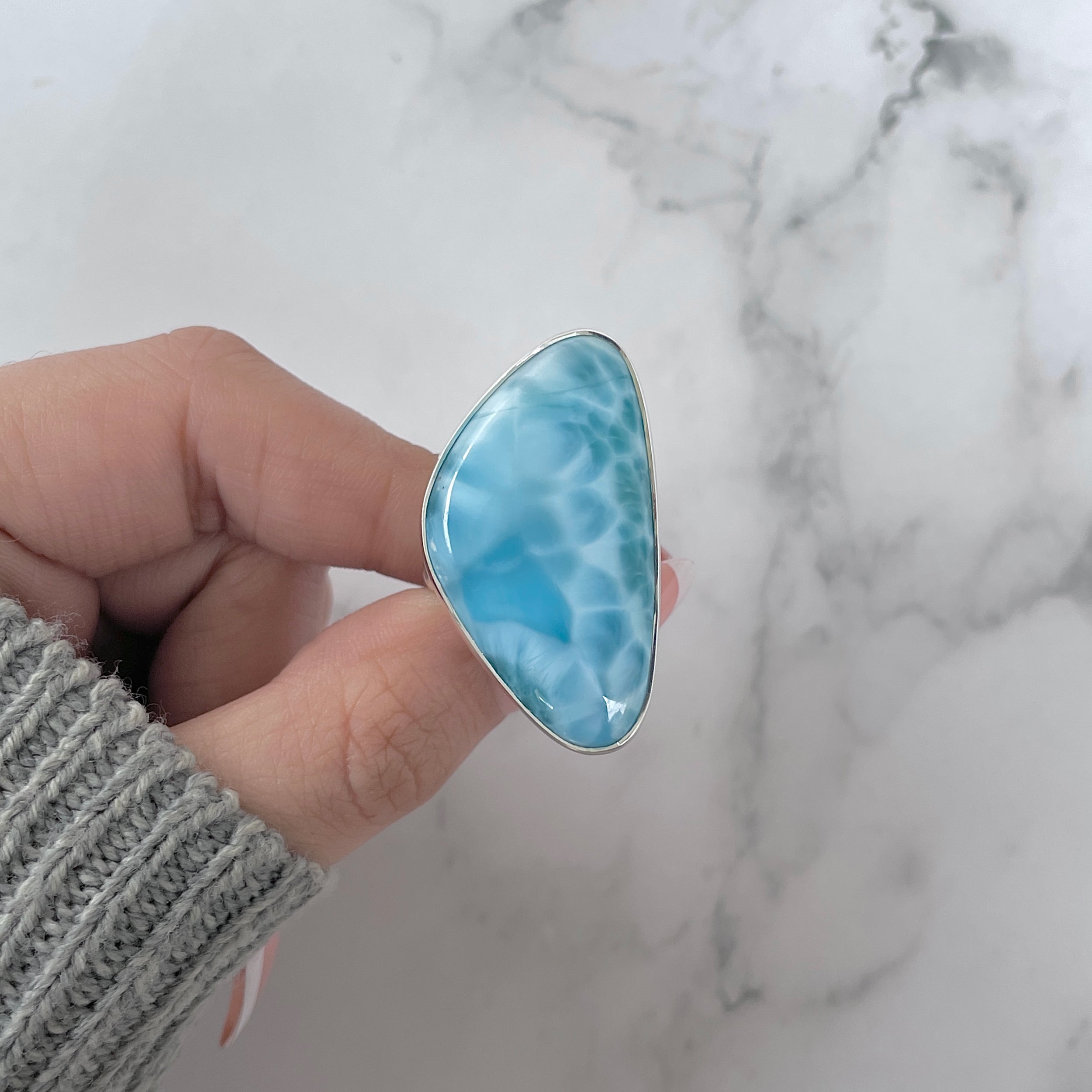 Larimar Adjustable Ring-(LAR-R-1194.)