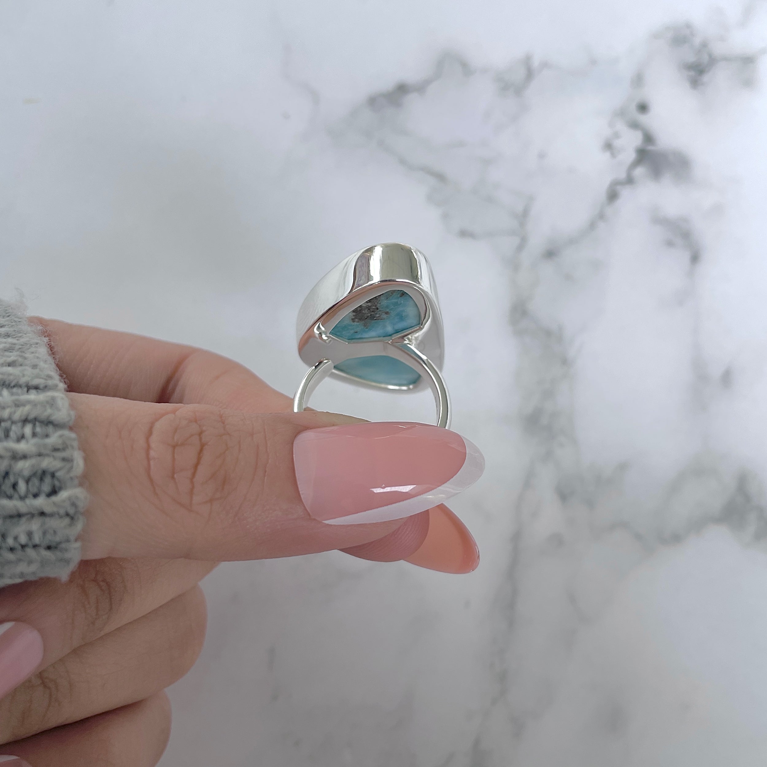 Larimar Adjustable Ring-(LAR-R-1194.)