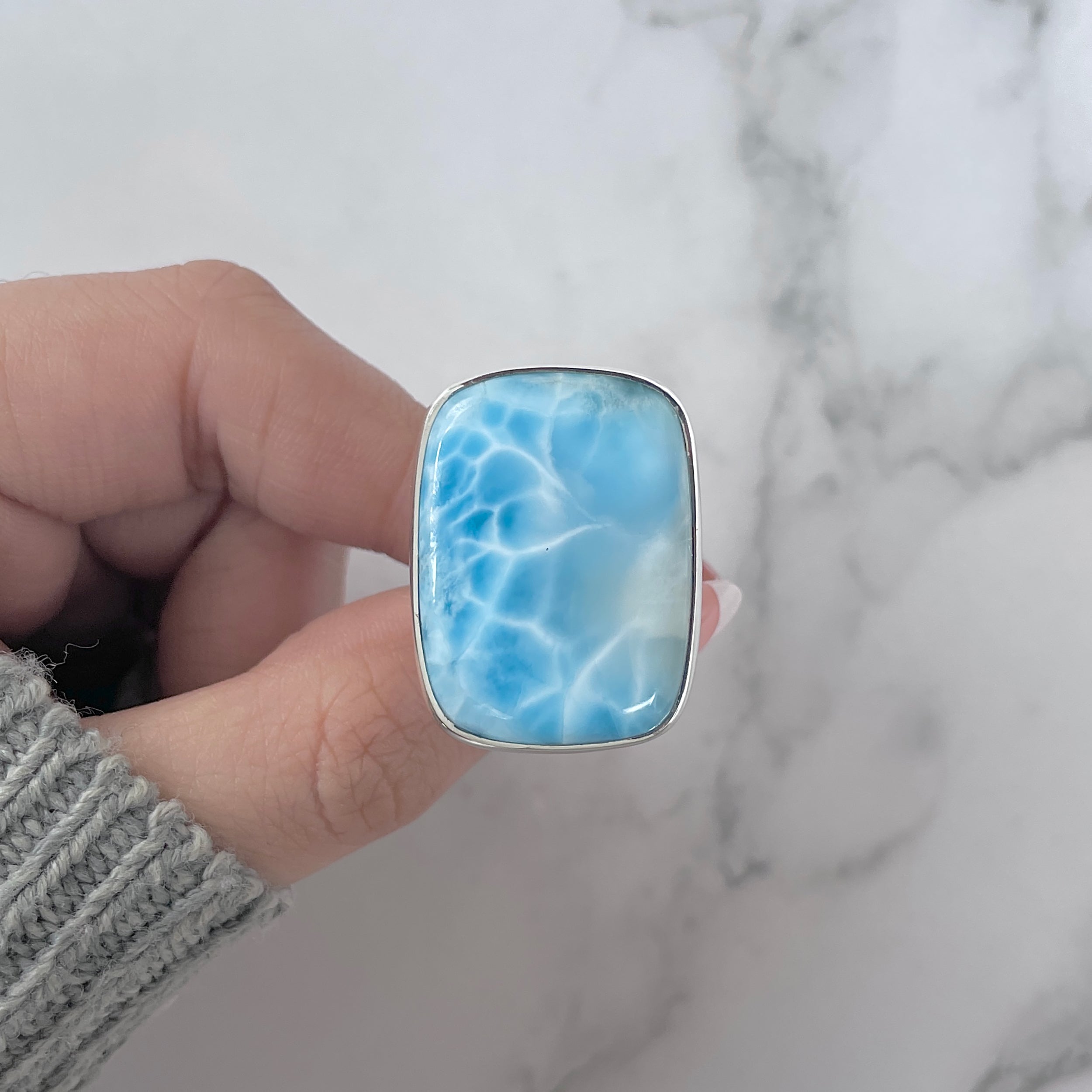 Larimar Adjustable Ring-(LAR-R-1195.)