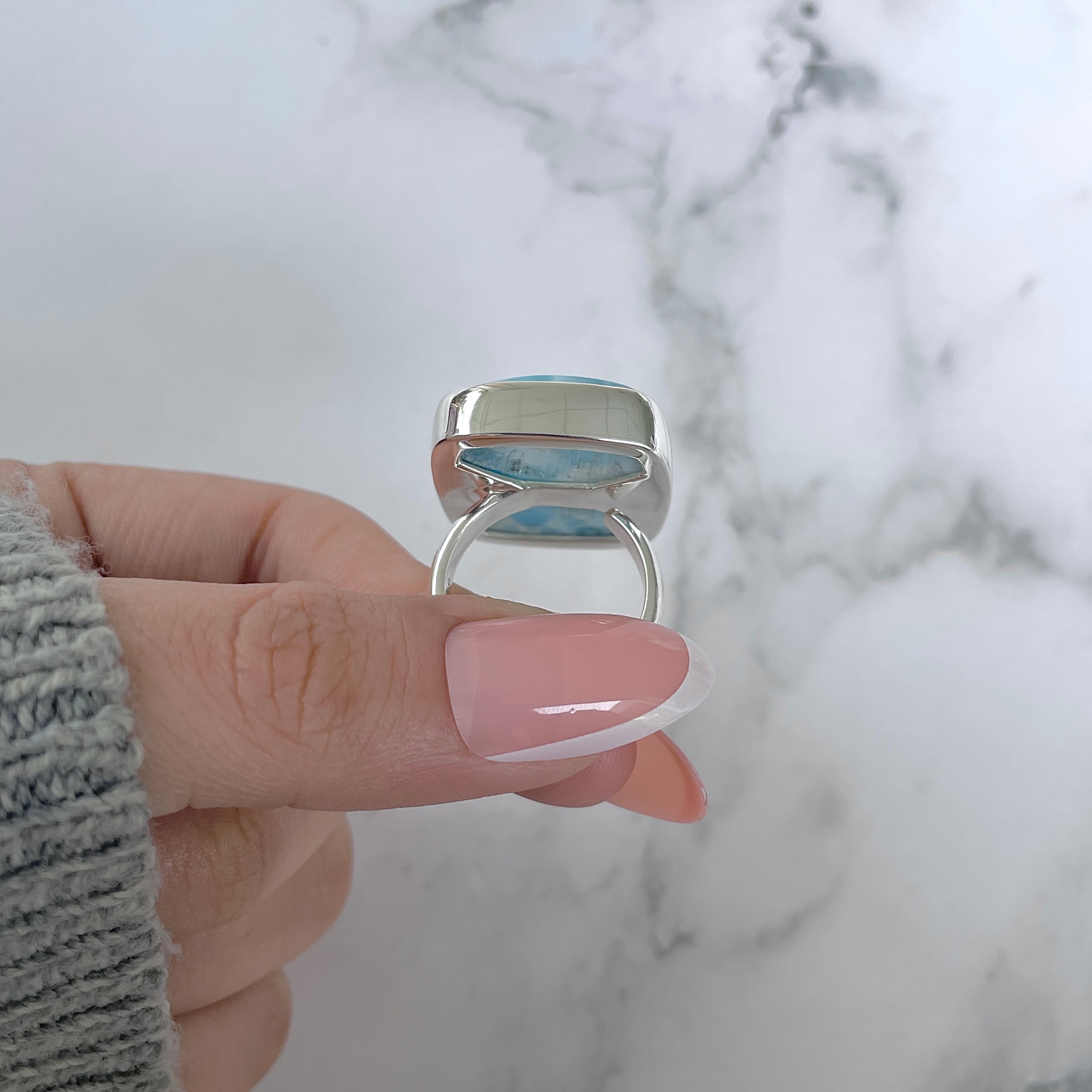 Larimar Adjustable Ring-(LAR-R-1195.)