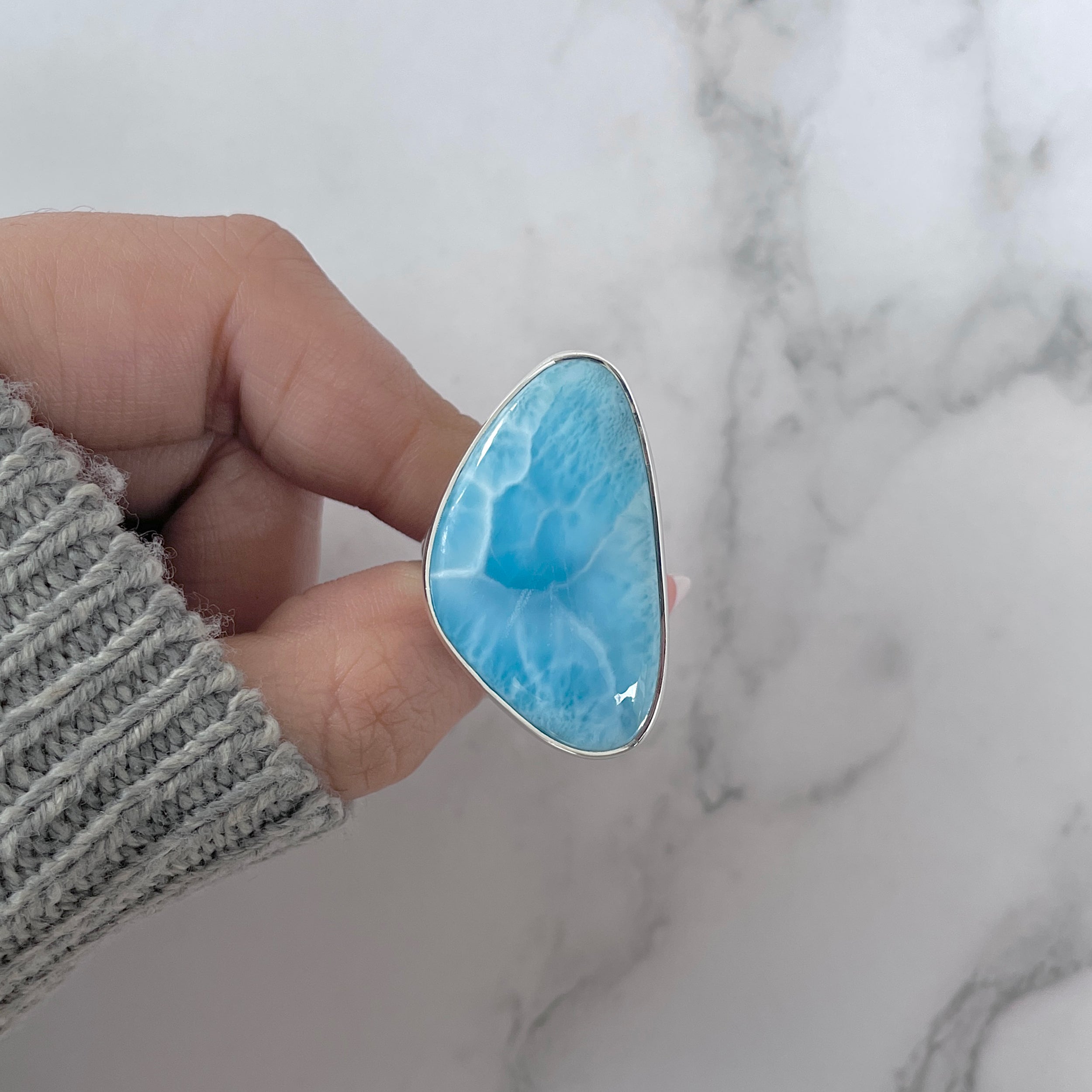 Larimar Adjustable Ring-(LAR-R-1197.)
