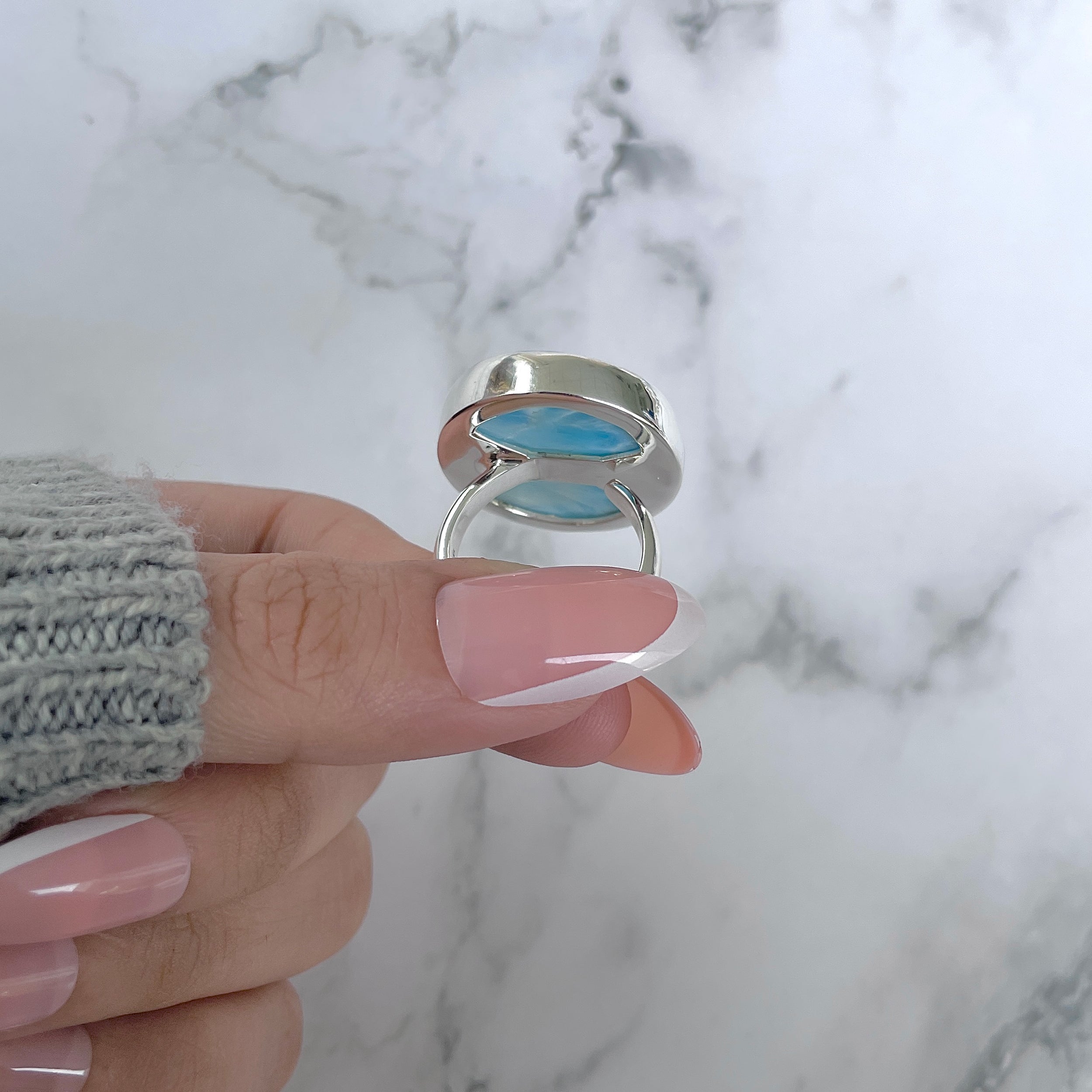 Larimar Adjustable Ring-(LAR-R-1198.)
