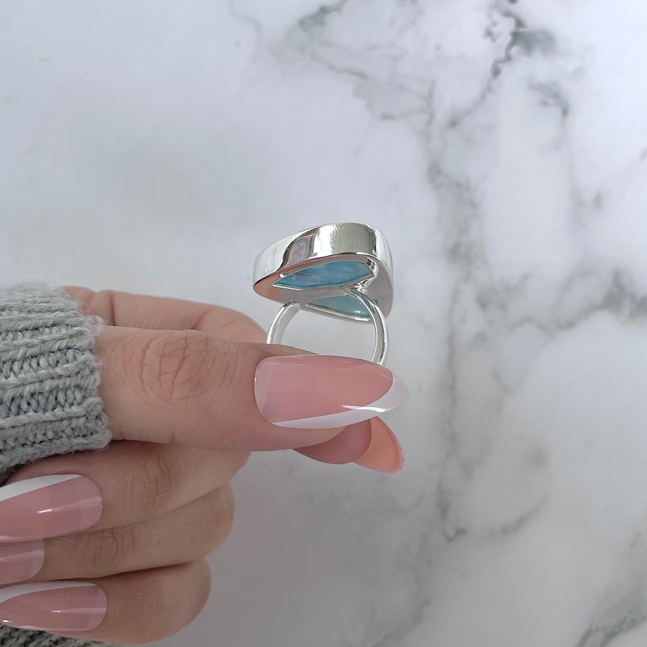 Larimar Adjustable Ring-(LAR-R-1200.)
