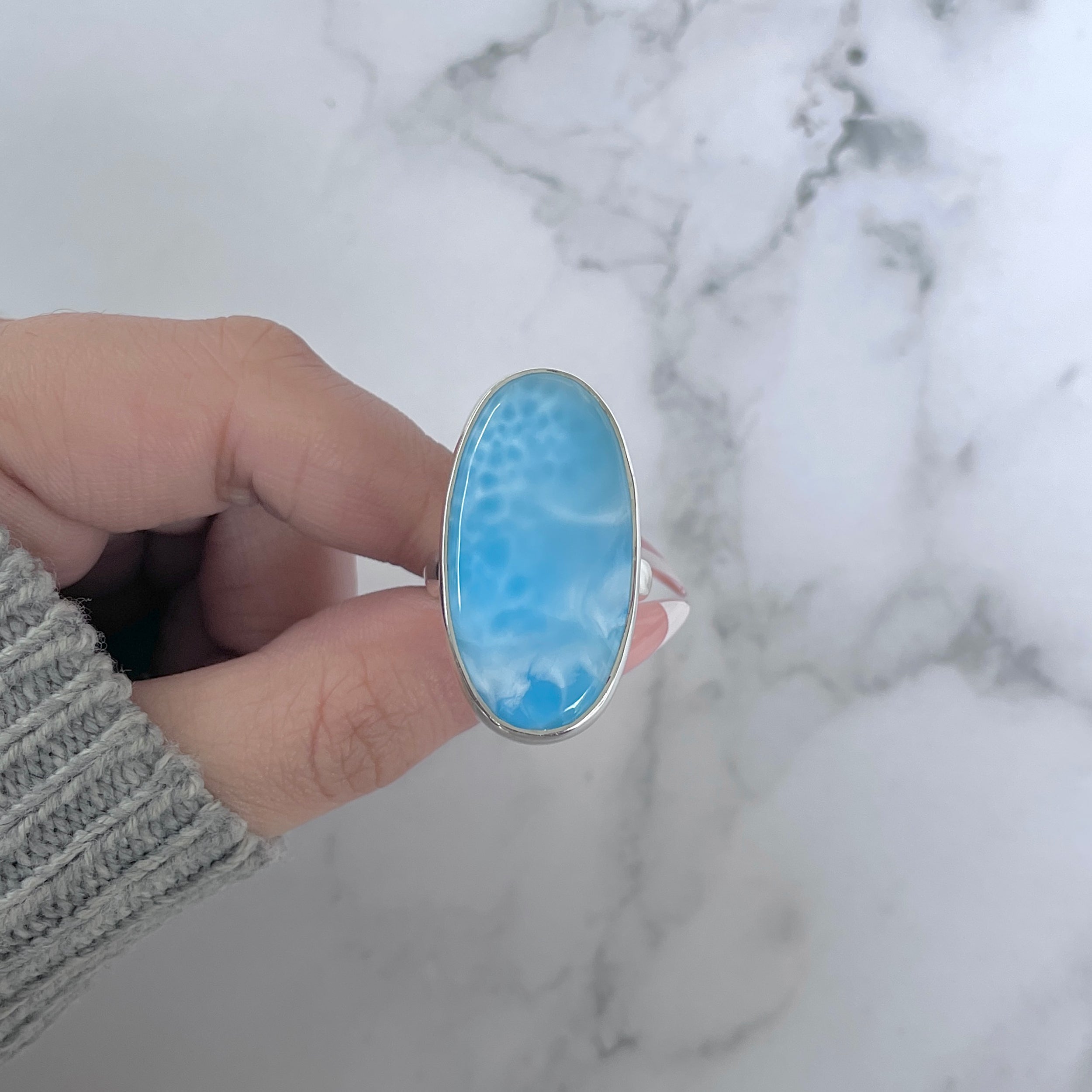 Larimar Adjustable Ring-(LAR-R-1204.)
