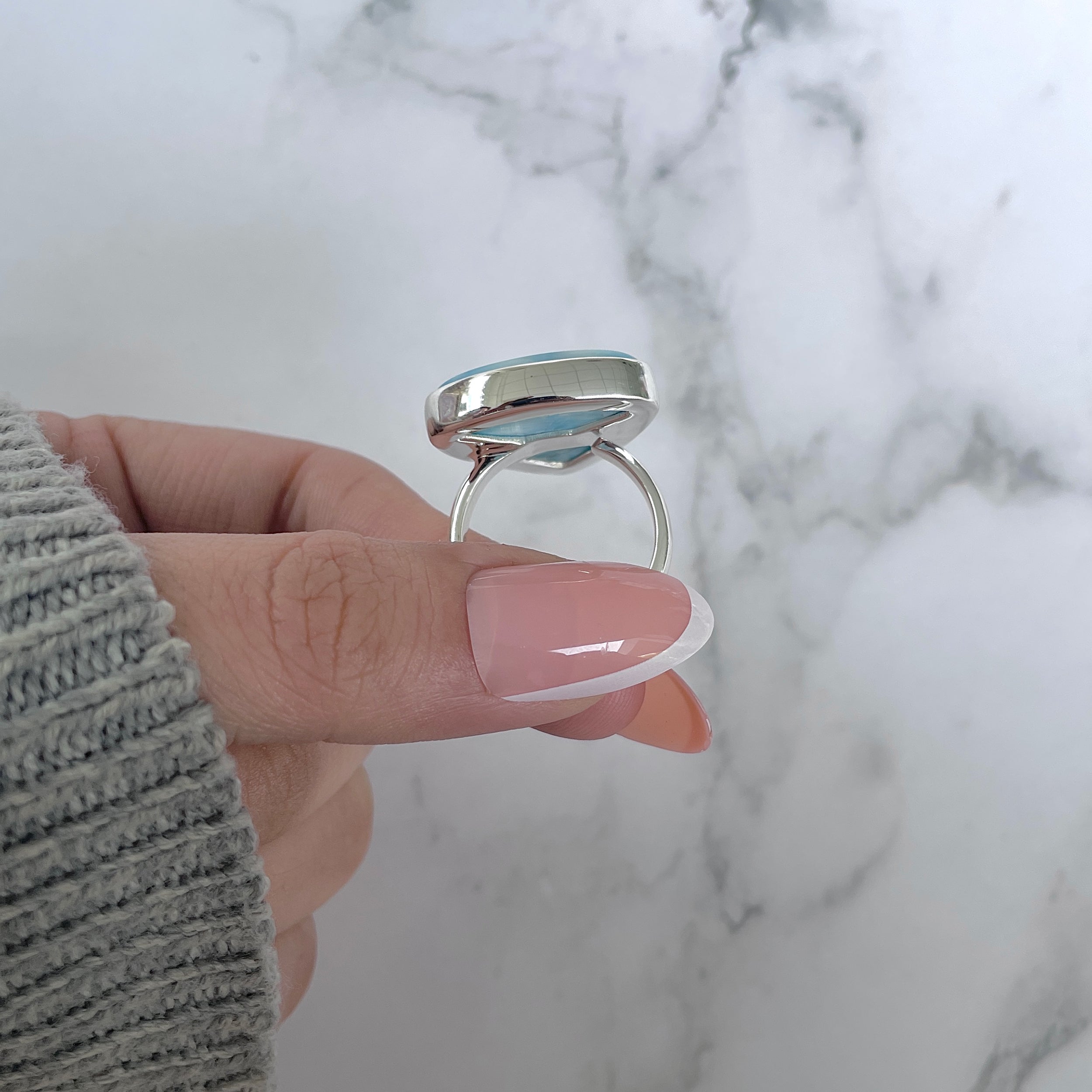 Larimar Adjustable Ring-(LAR-R-1205.)