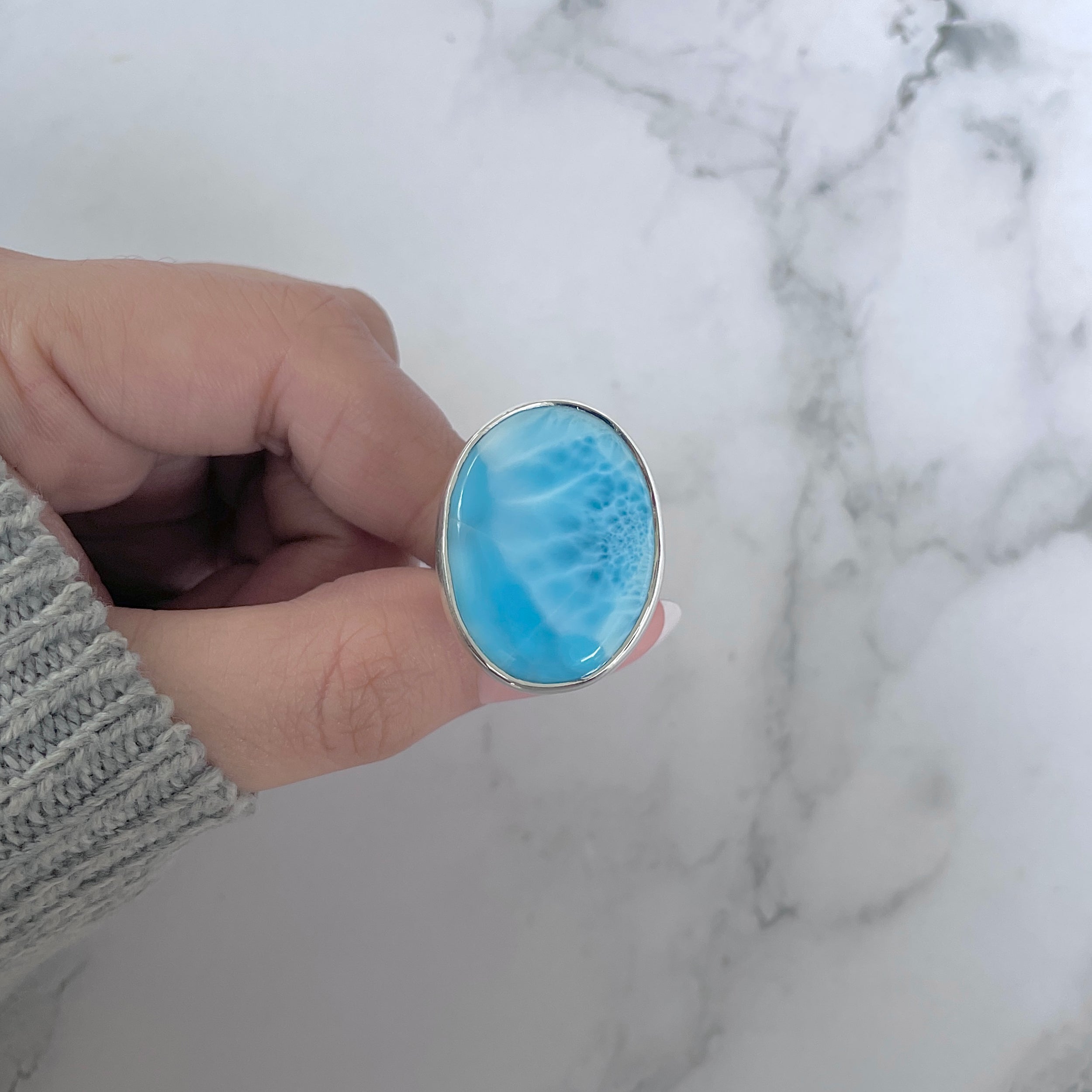 Larimar Adjustable Ring-(LAR-R-1208.)