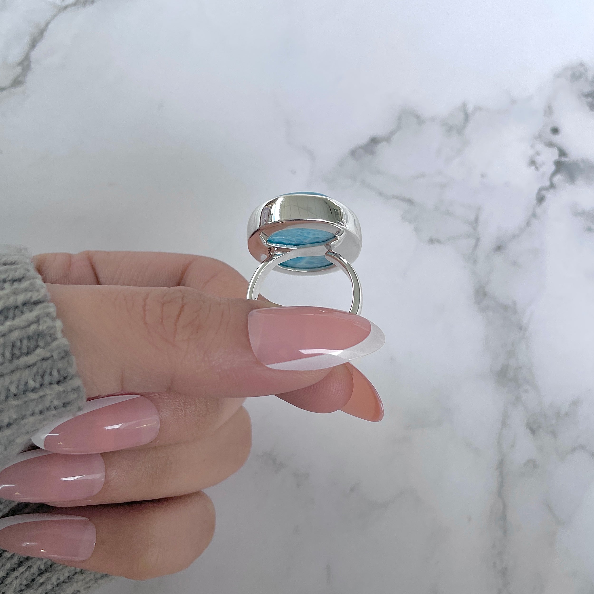 Larimar Adjustable Ring-(LAR-R-1208.)