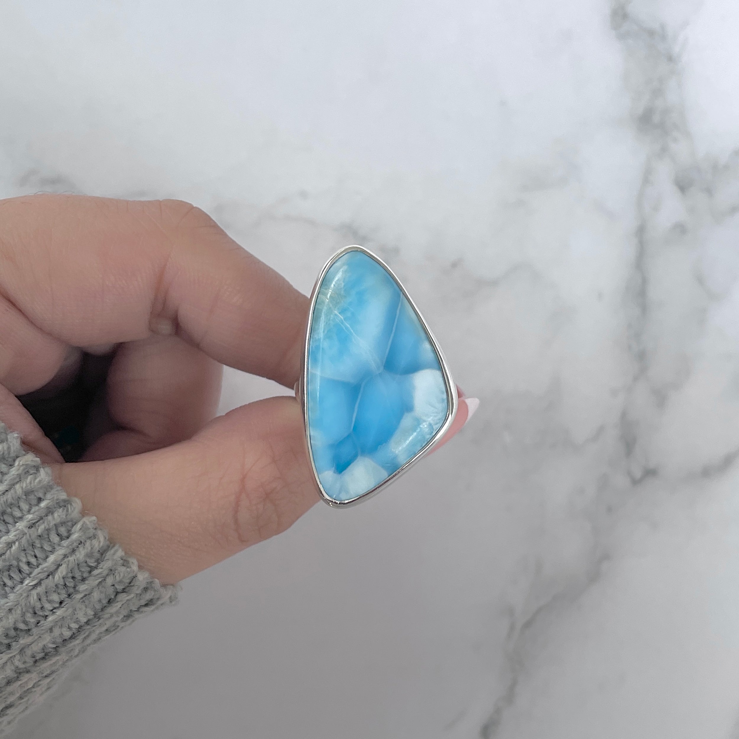 Larimar Adjustable Ring-(LAR-R-1210.)