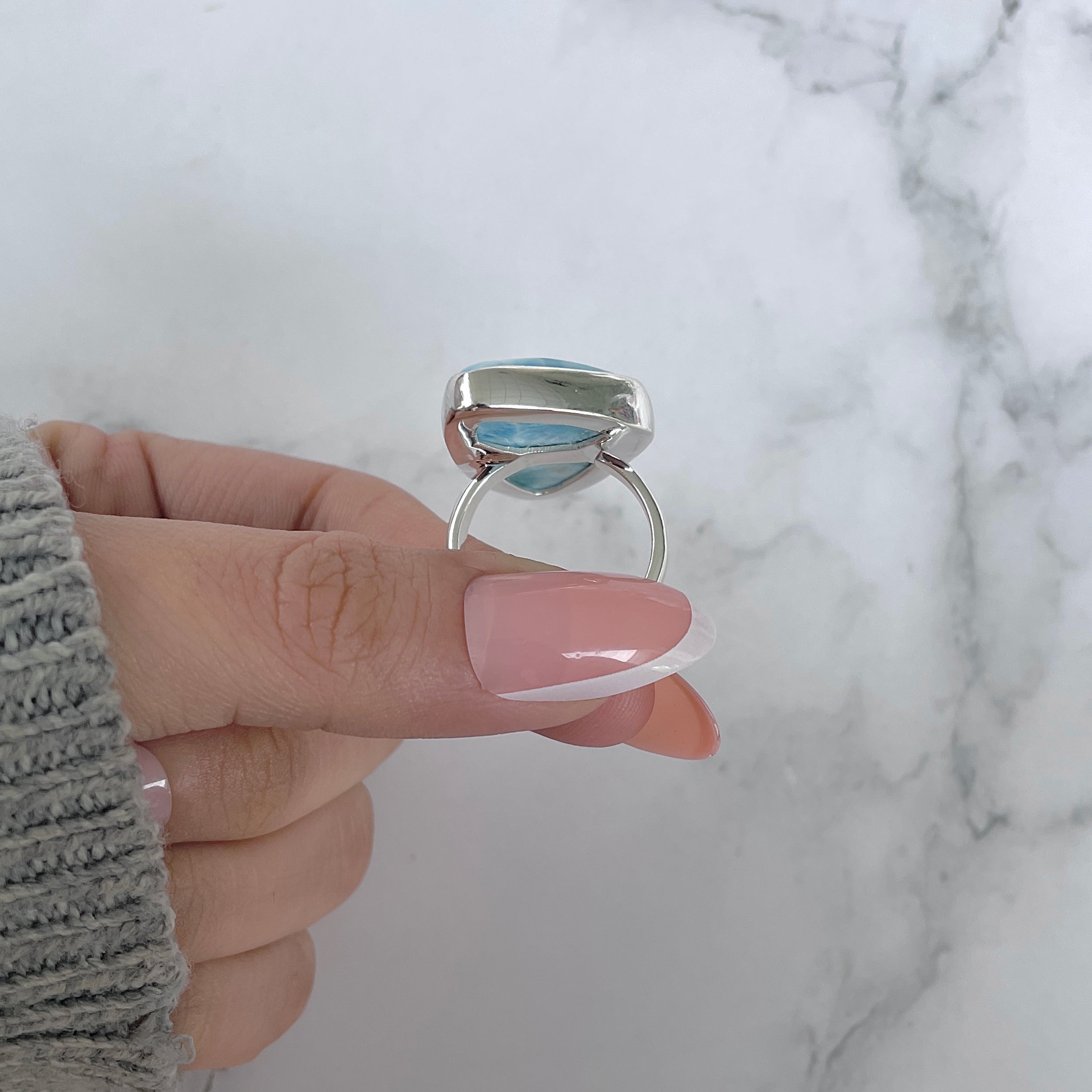 Larimar Adjustable Ring-(LAR-R-1210.)