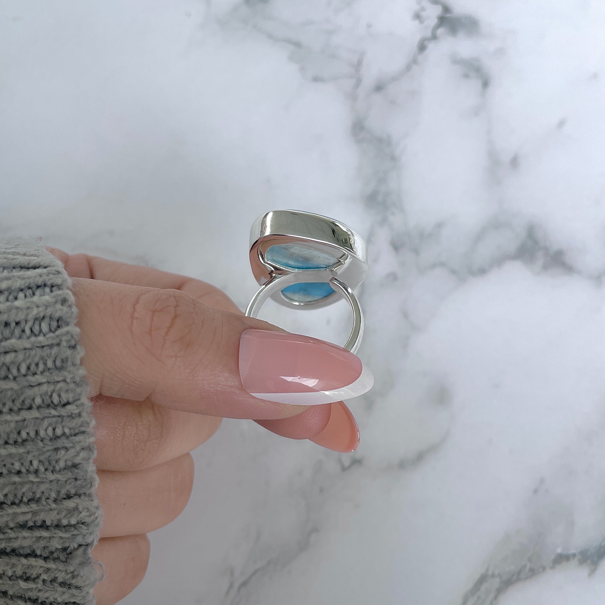 Larimar Adjustable Ring-(LAR-R-1212.)