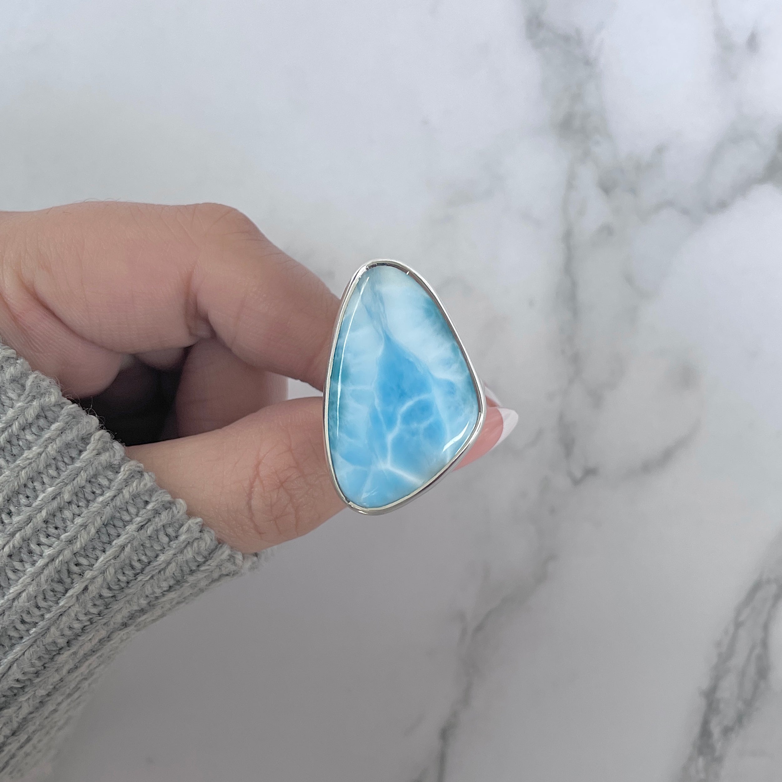 Larimar Adjustable Ring-(LAR-R-1215.)