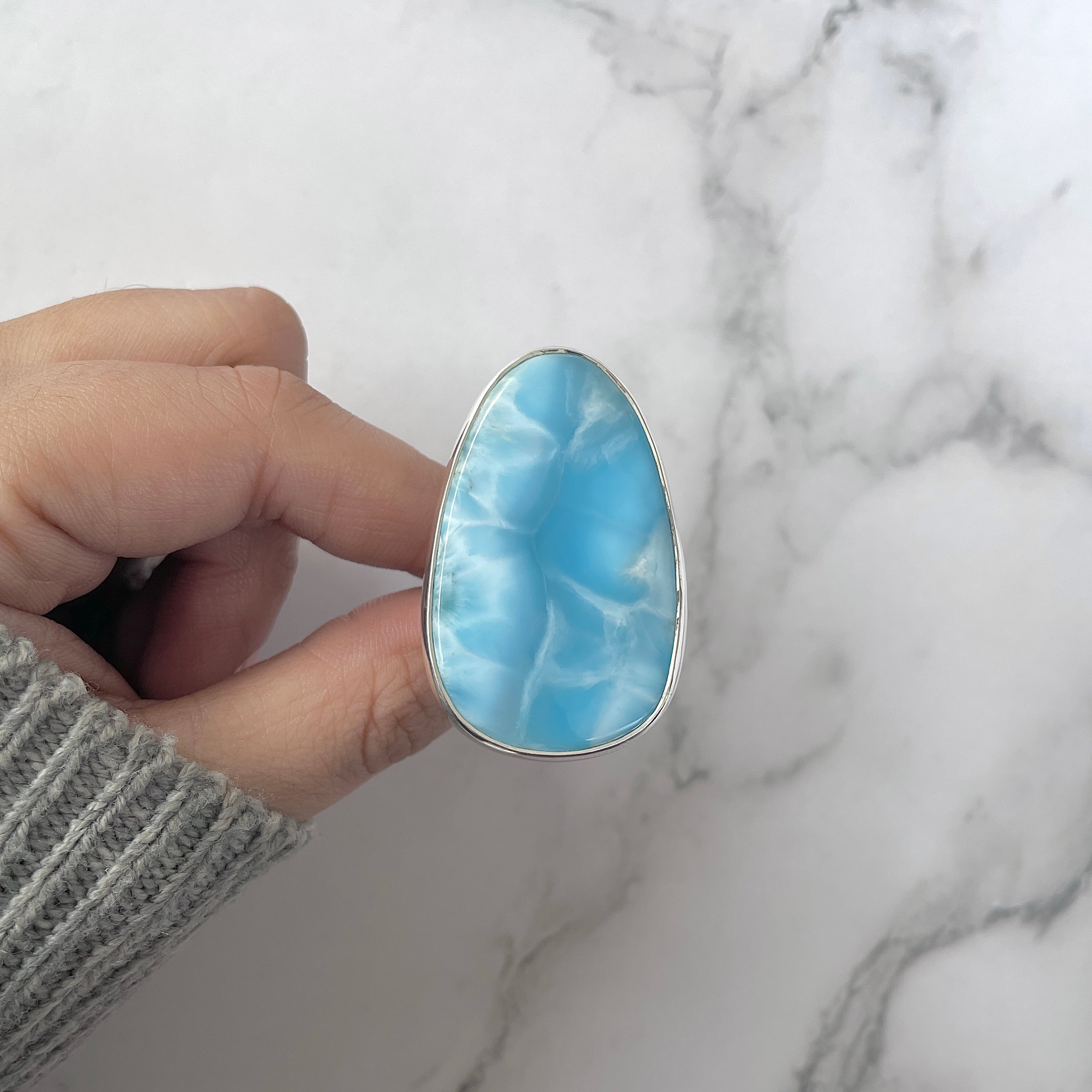 Larimar Adjustable Ring-(LAR-R-1216.)