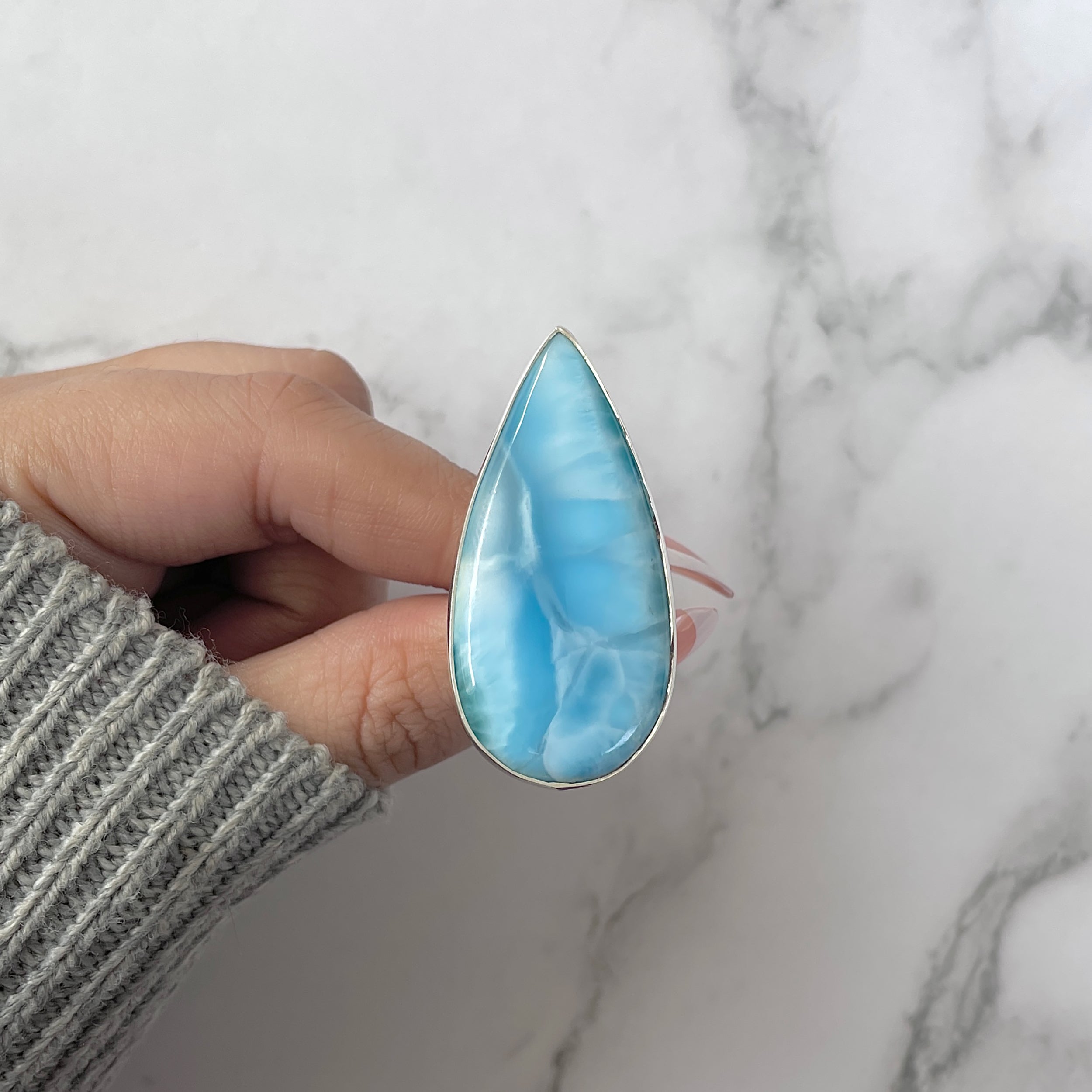Larimar Adjustable Ring-(LAR-R-1218.)