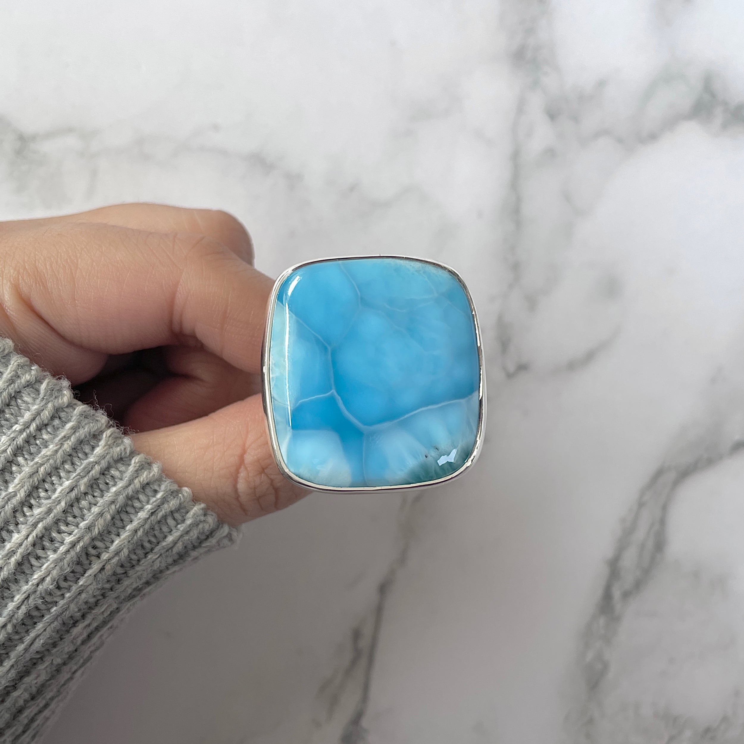 Larimar Adjustable Ring-(LAR-R-1219.)