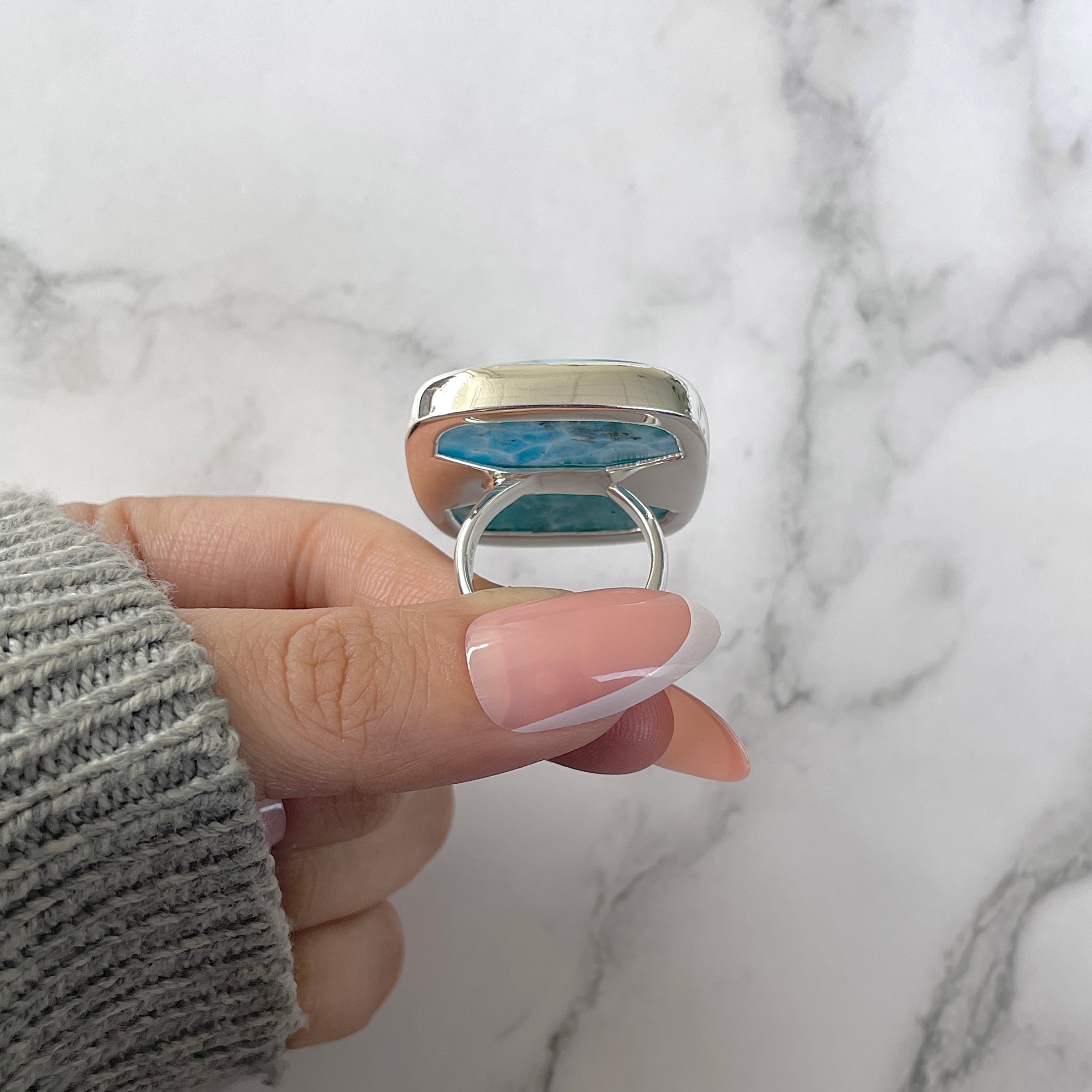 Larimar Adjustable Ring-(LAR-R-1219.)