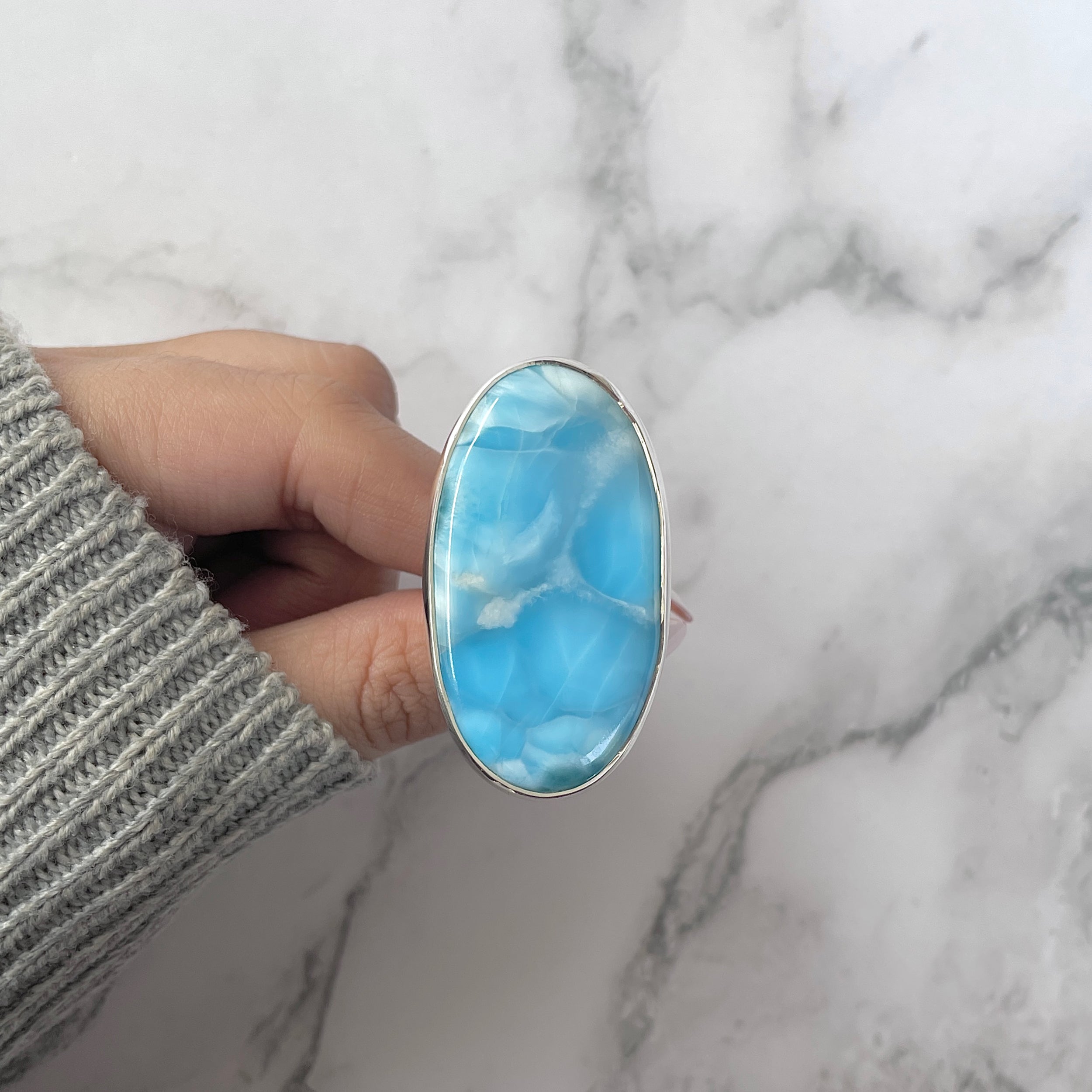 Larimar Adjustable Ring-(LAR-R-1220.)