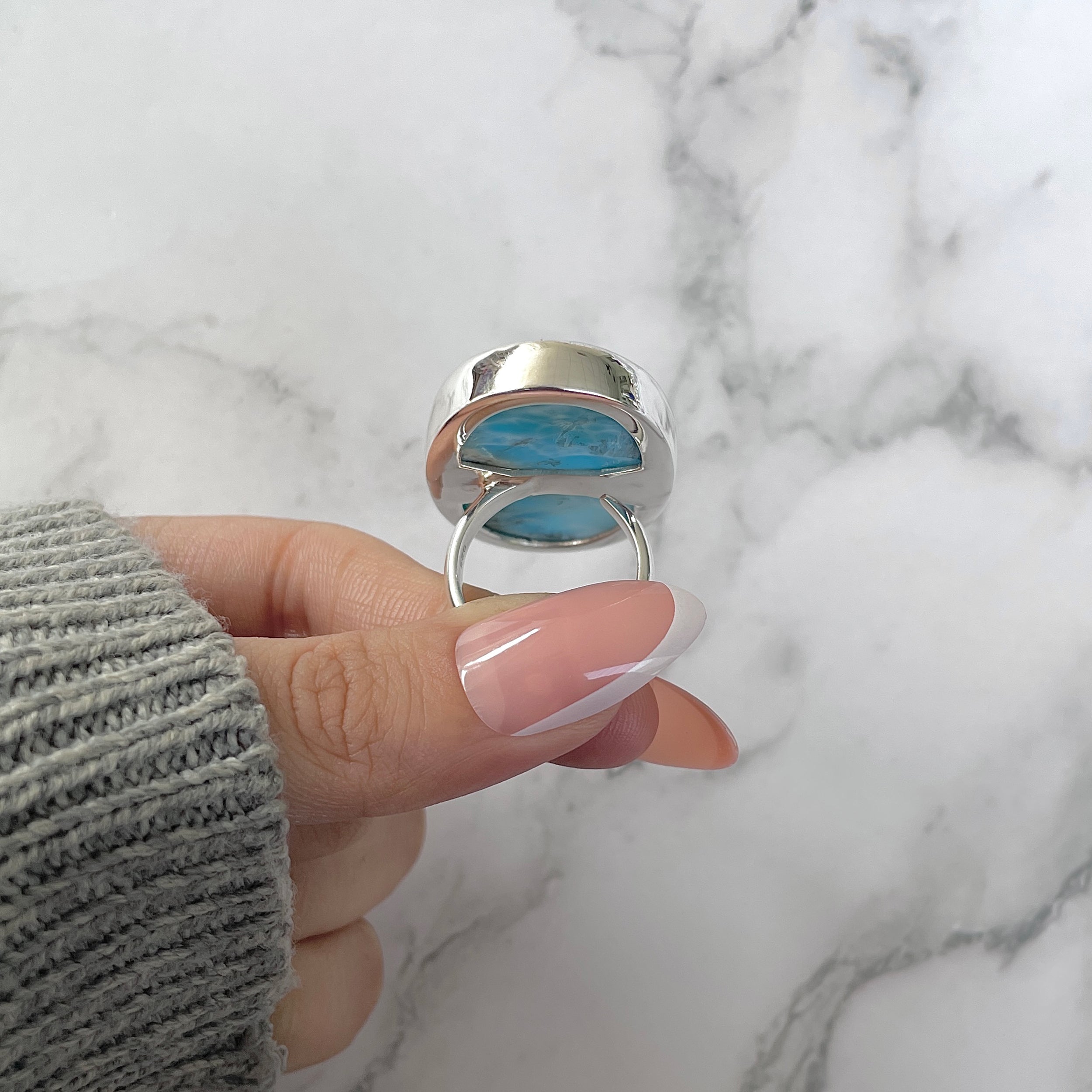 Larimar Adjustable Ring-(LAR-R-1220.)