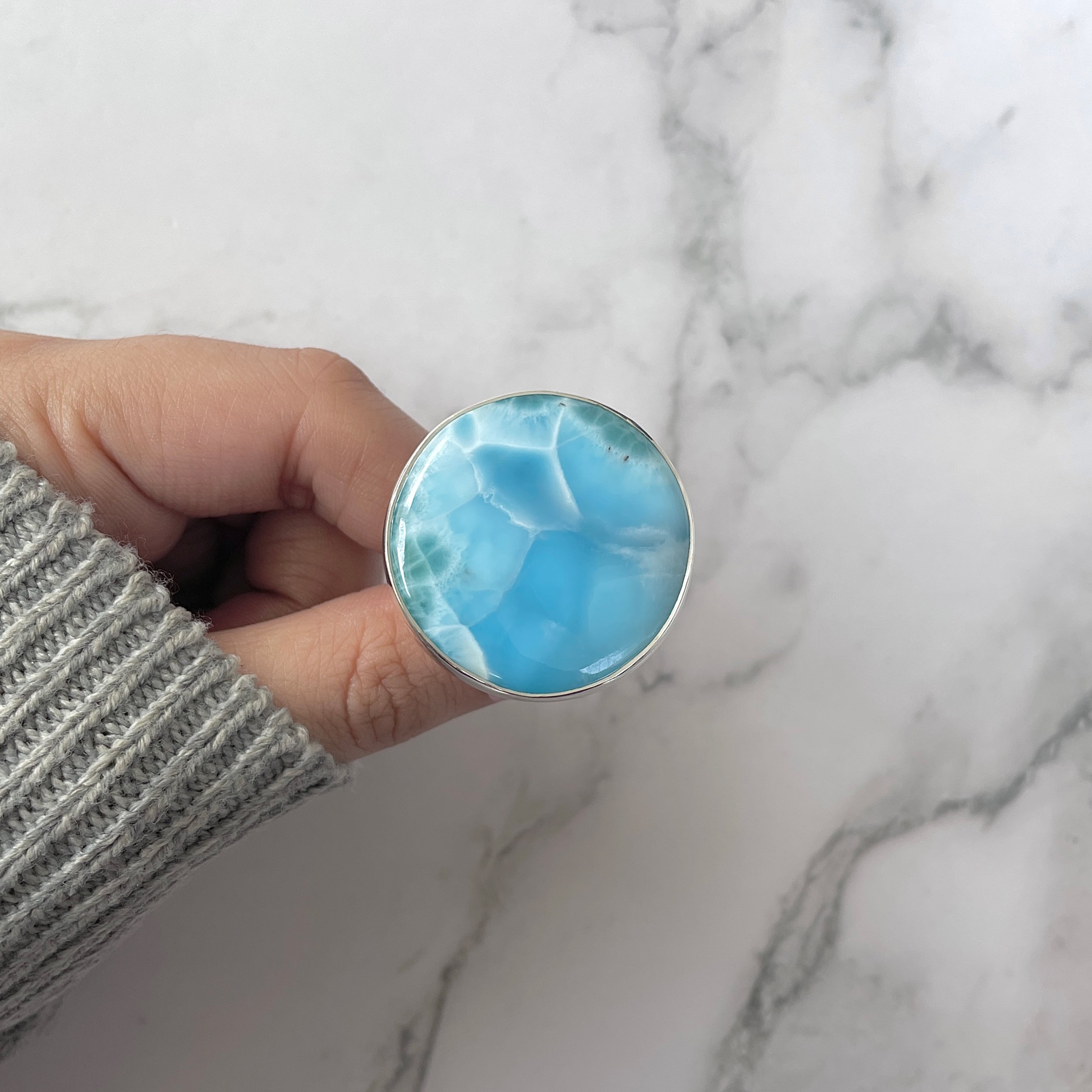 Larimar Adjustable Ring-(LAR-R-1222.)