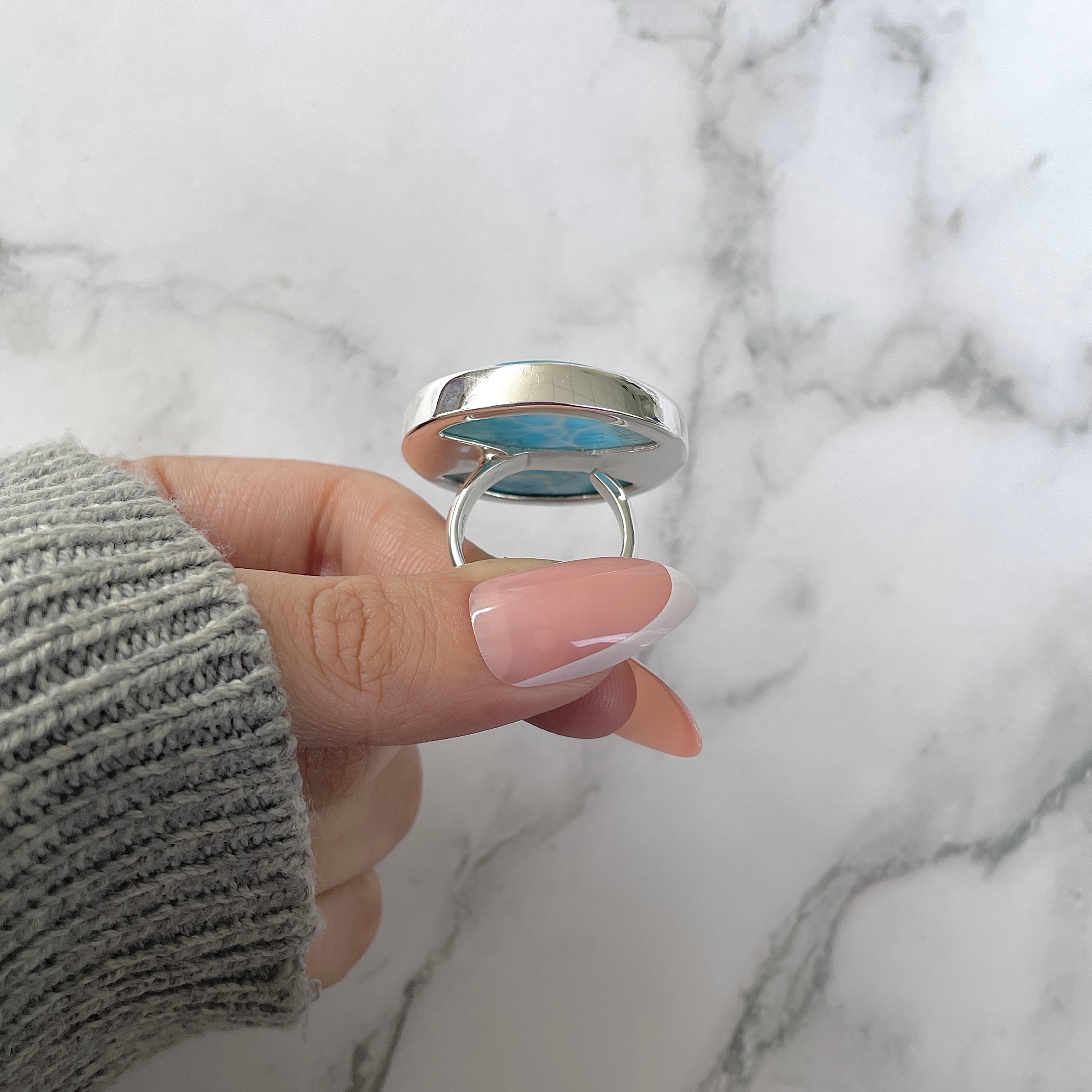 Larimar Adjustable Ring-(LAR-R-1222.)