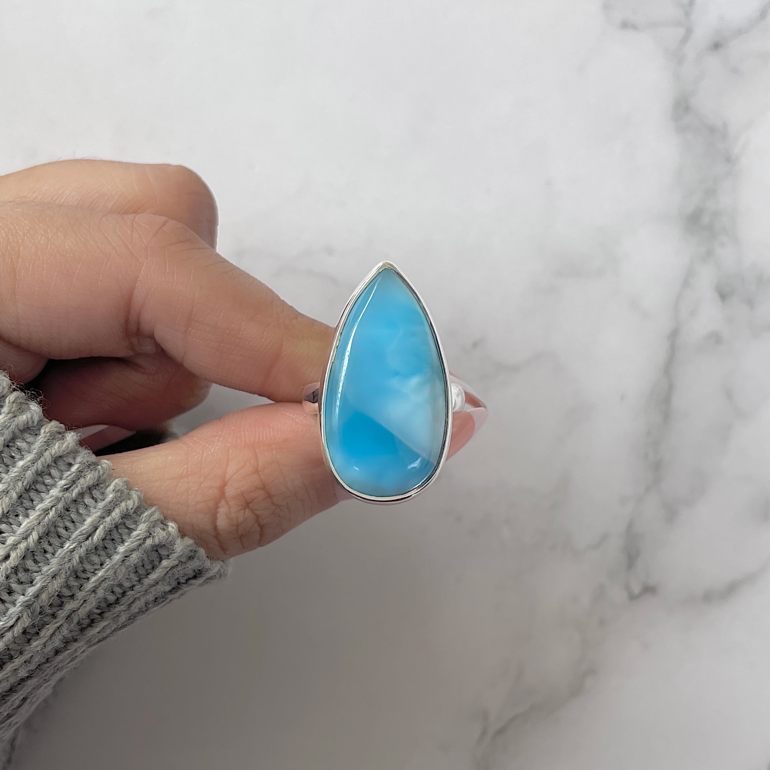 Larimar Adjustable Ring-(LAR-R-1223.)