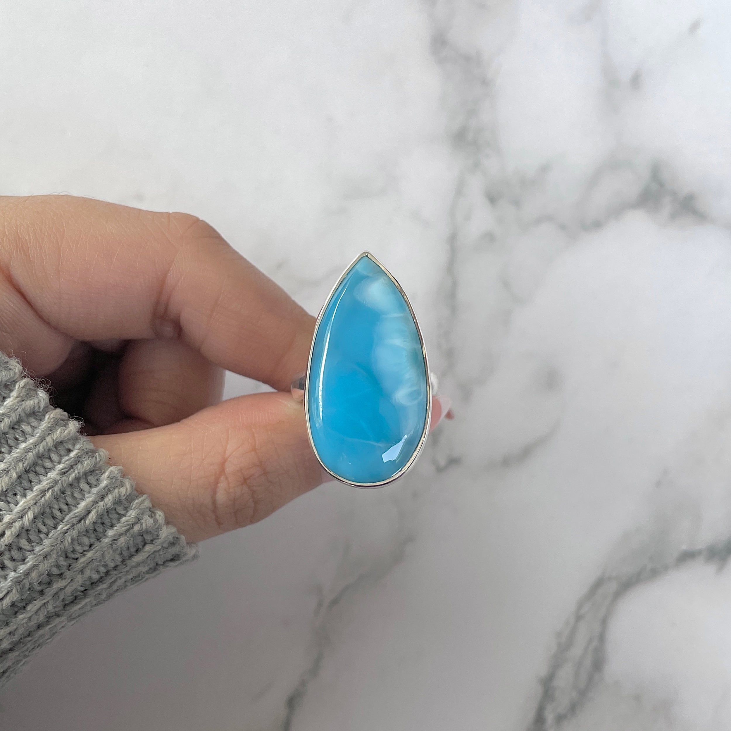 Larimar Adjustable Ring-(LAR-R-1225.)