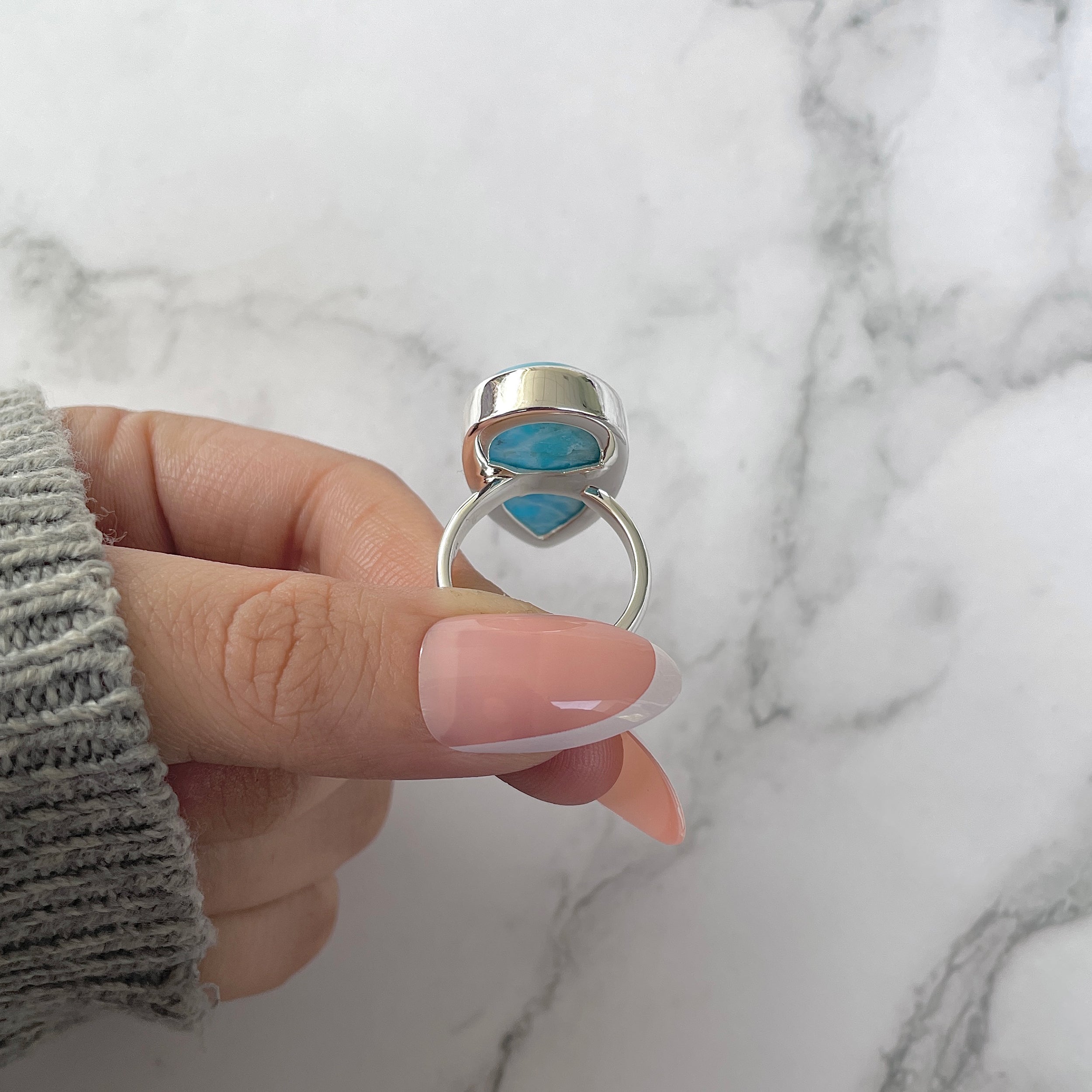 Larimar Adjustable Ring-(LAR-R-1225.)