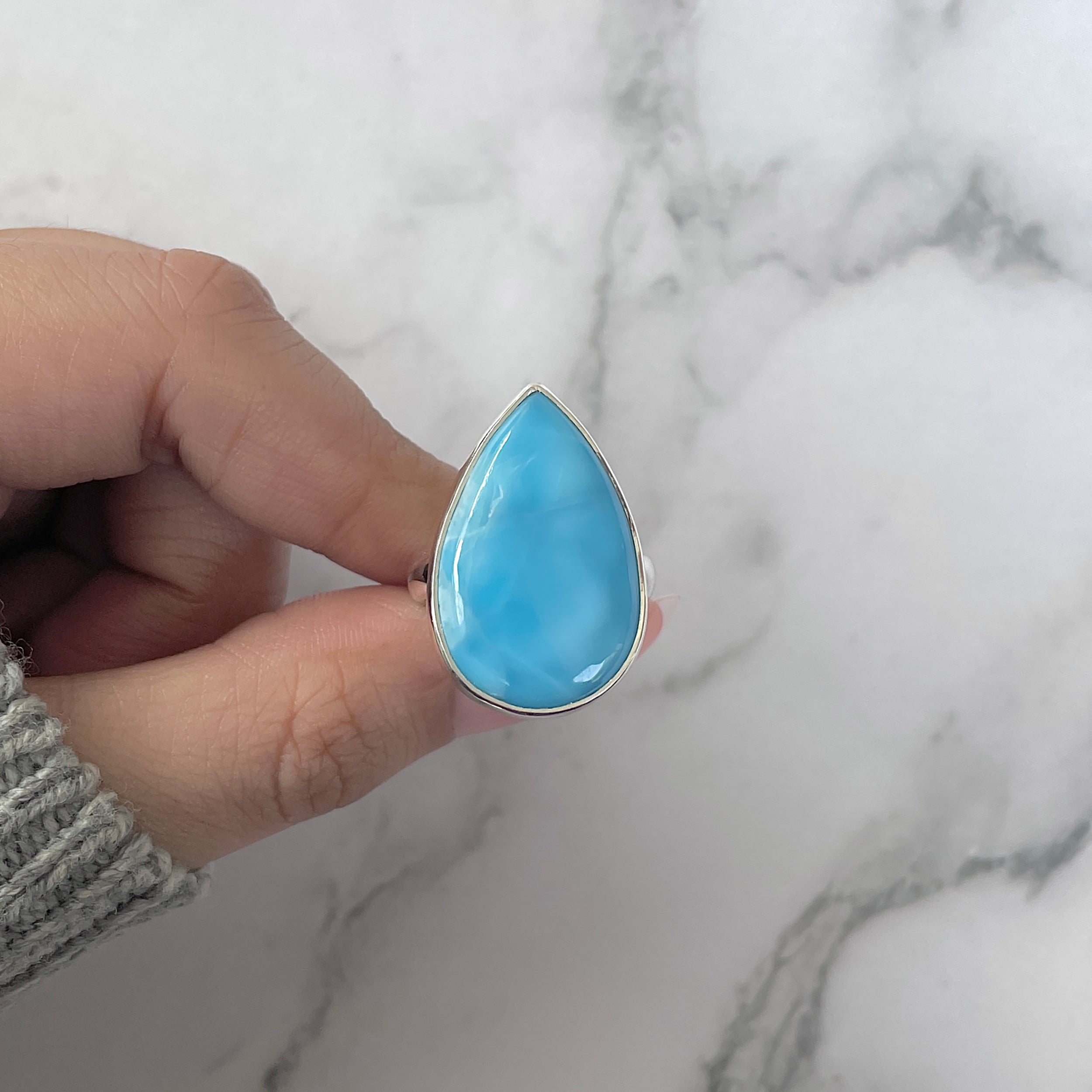 Larimar Adjustable Ring-(LAR-R-1226.)