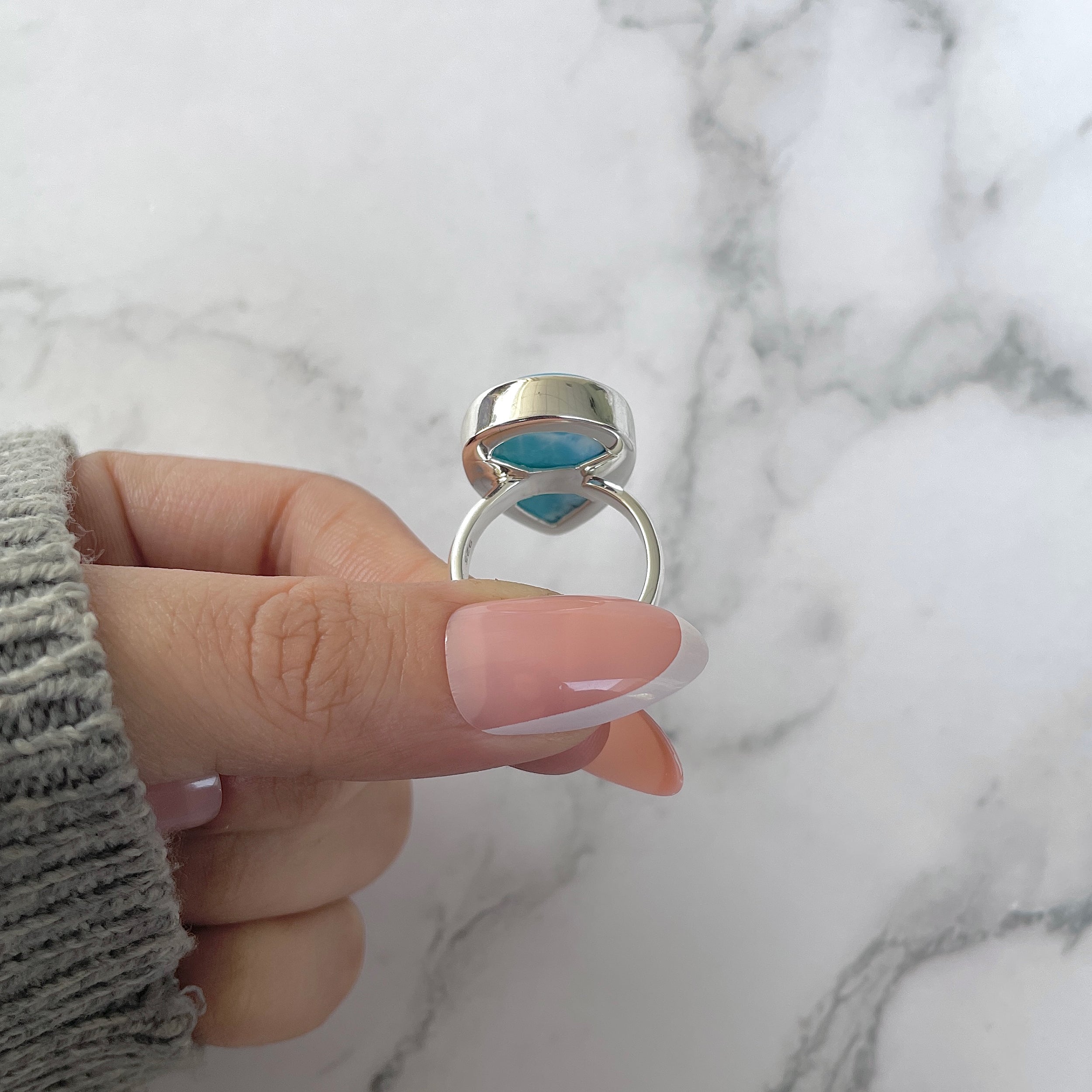Larimar Adjustable Ring-(LAR-R-1226.)