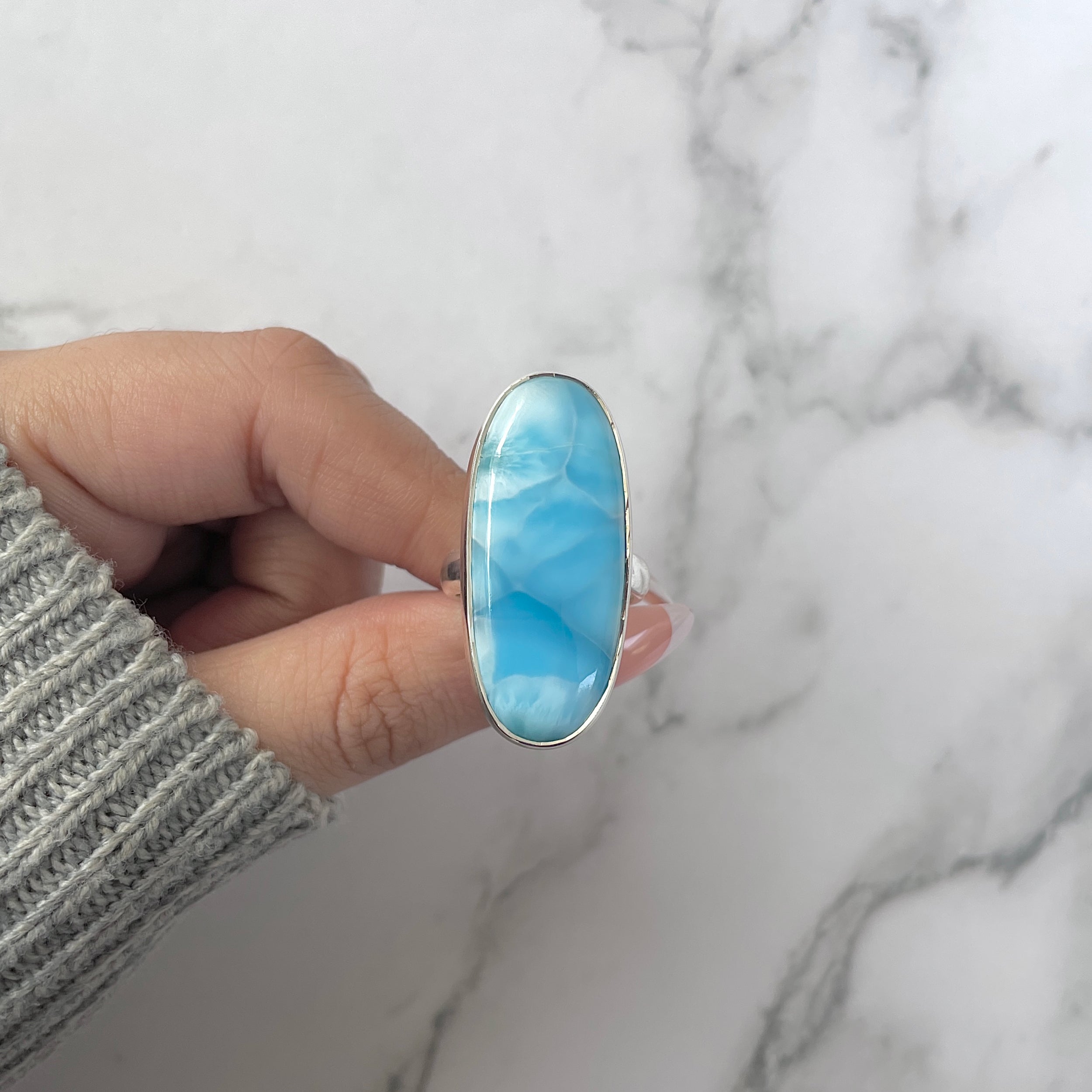 Larimar Adjustable Ring-(LAR-R-1227.)