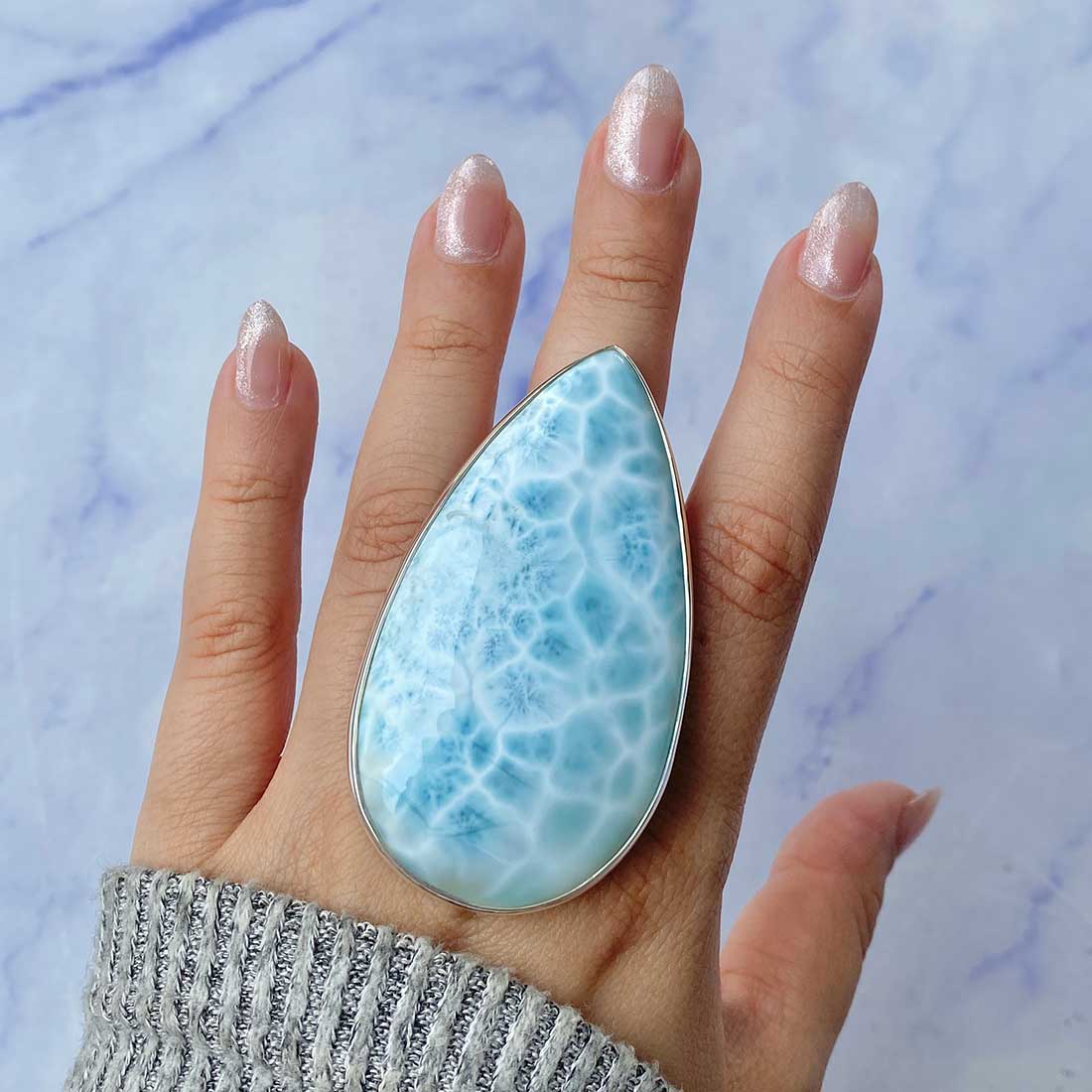 Larimar Adjustable Ring-(LAR-R-123.)