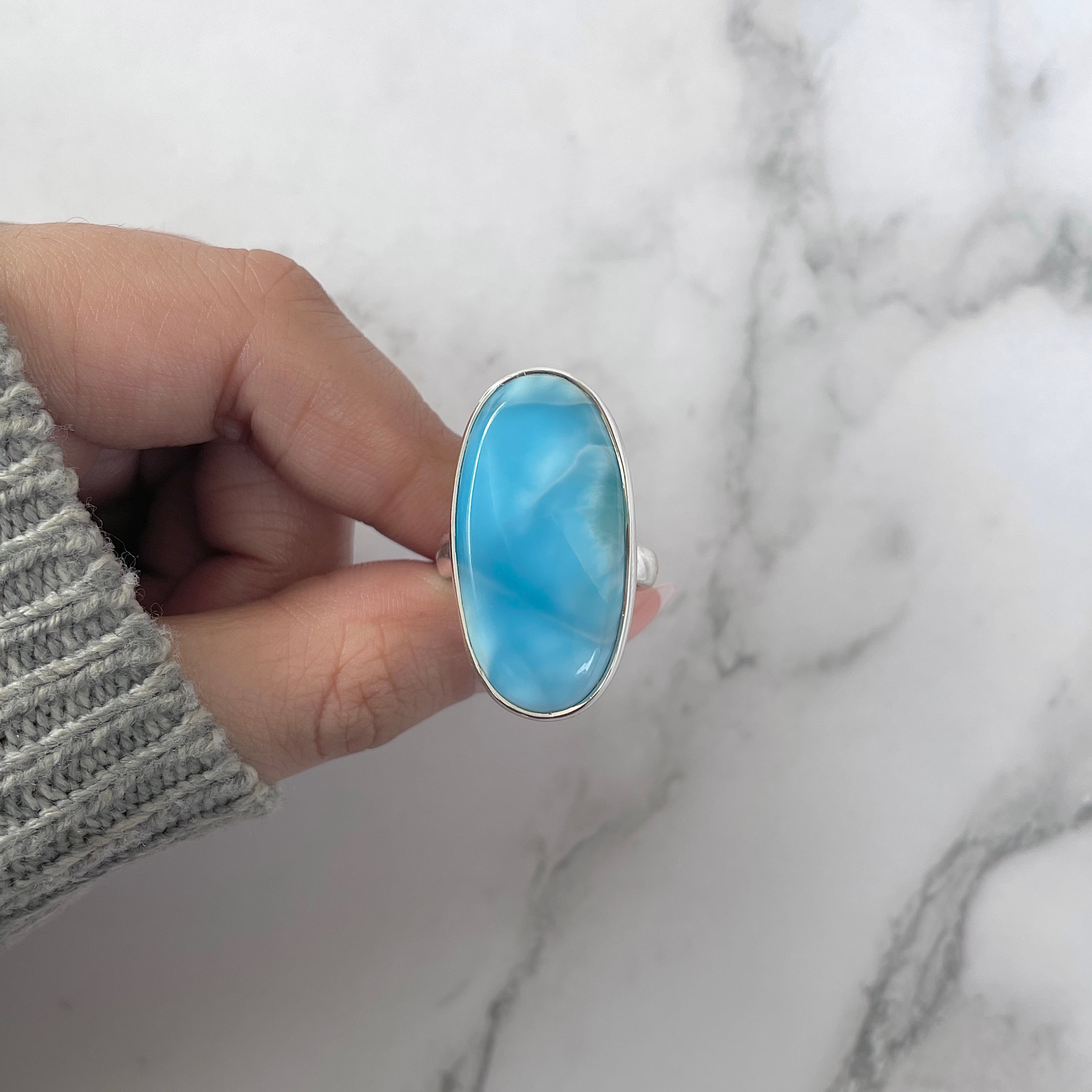 Larimar Adjustable Ring-(LAR-R-1234.)