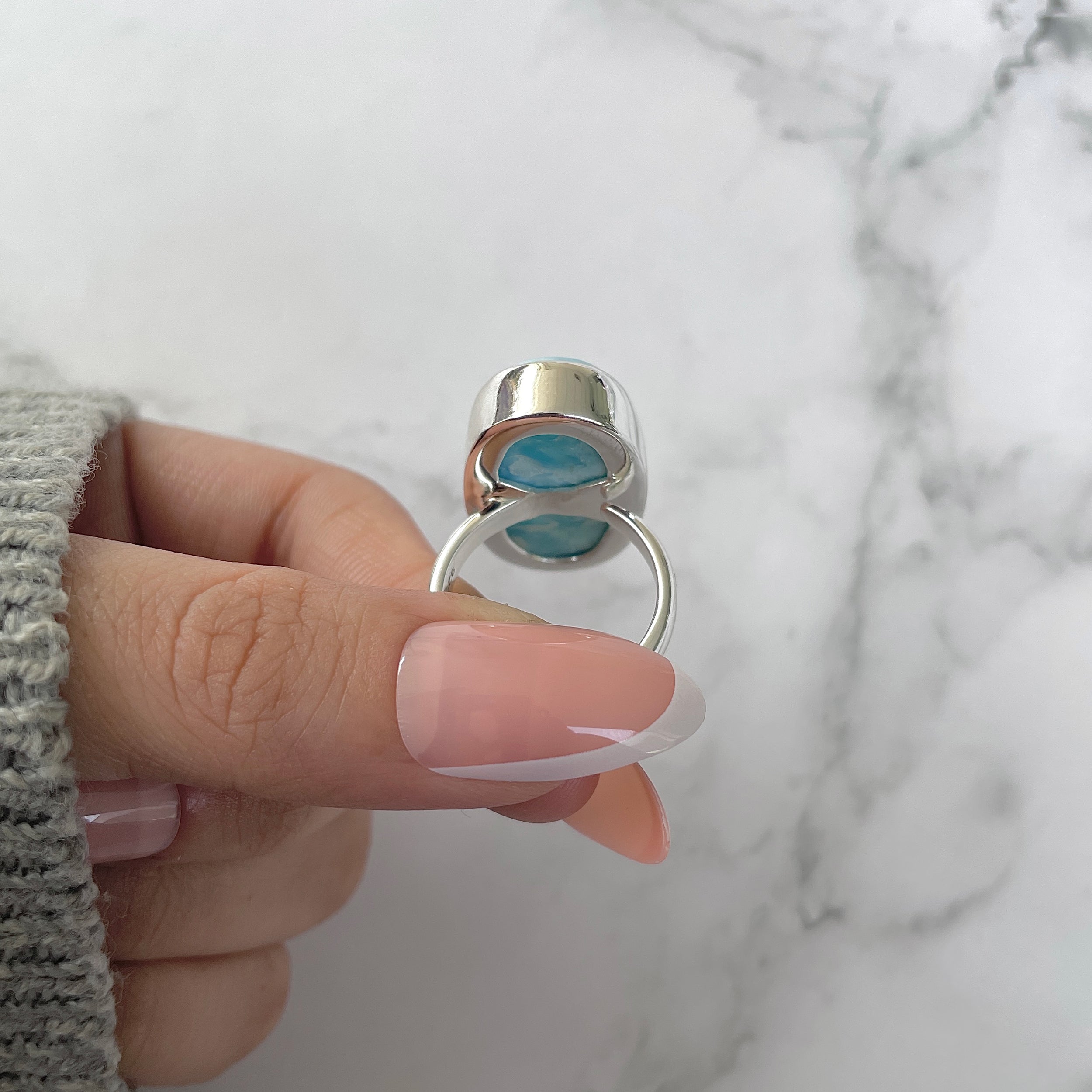 Larimar Adjustable Ring-(LAR-R-1234.)