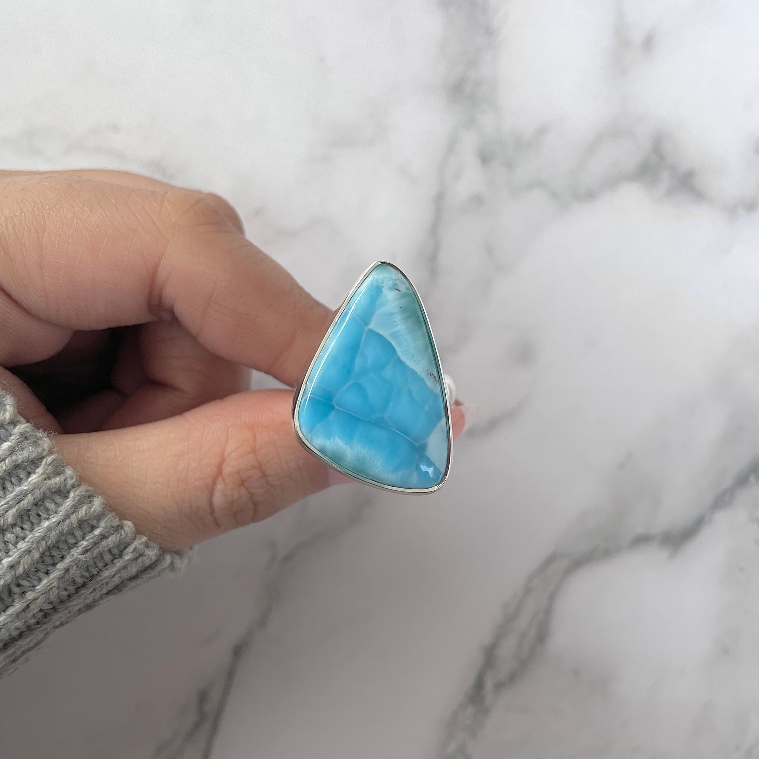 Larimar Adjustable Ring-(LAR-R-1235.)