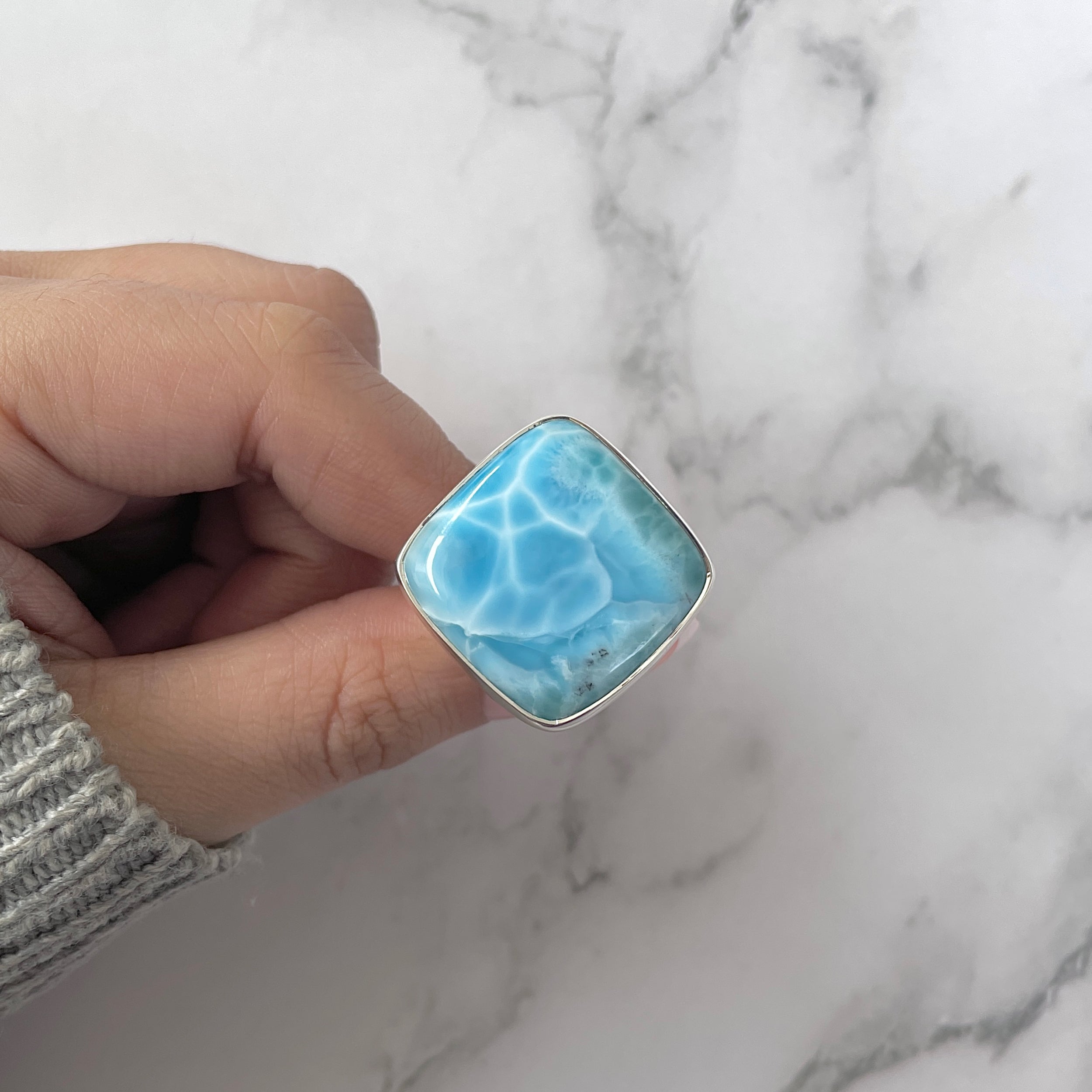 Larimar Adjustable Ring-(LAR-R-1236.)