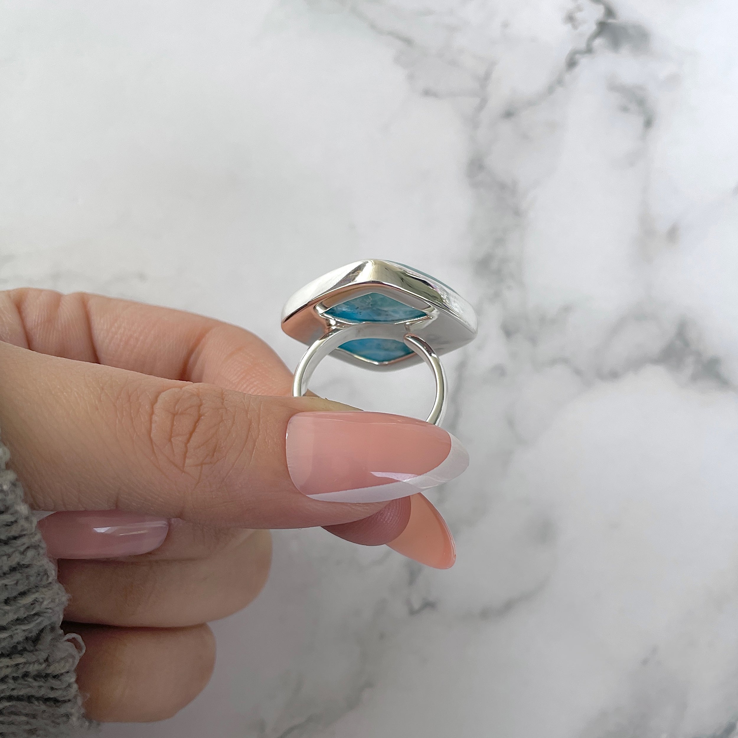 Larimar Adjustable Ring-(LAR-R-1236.)