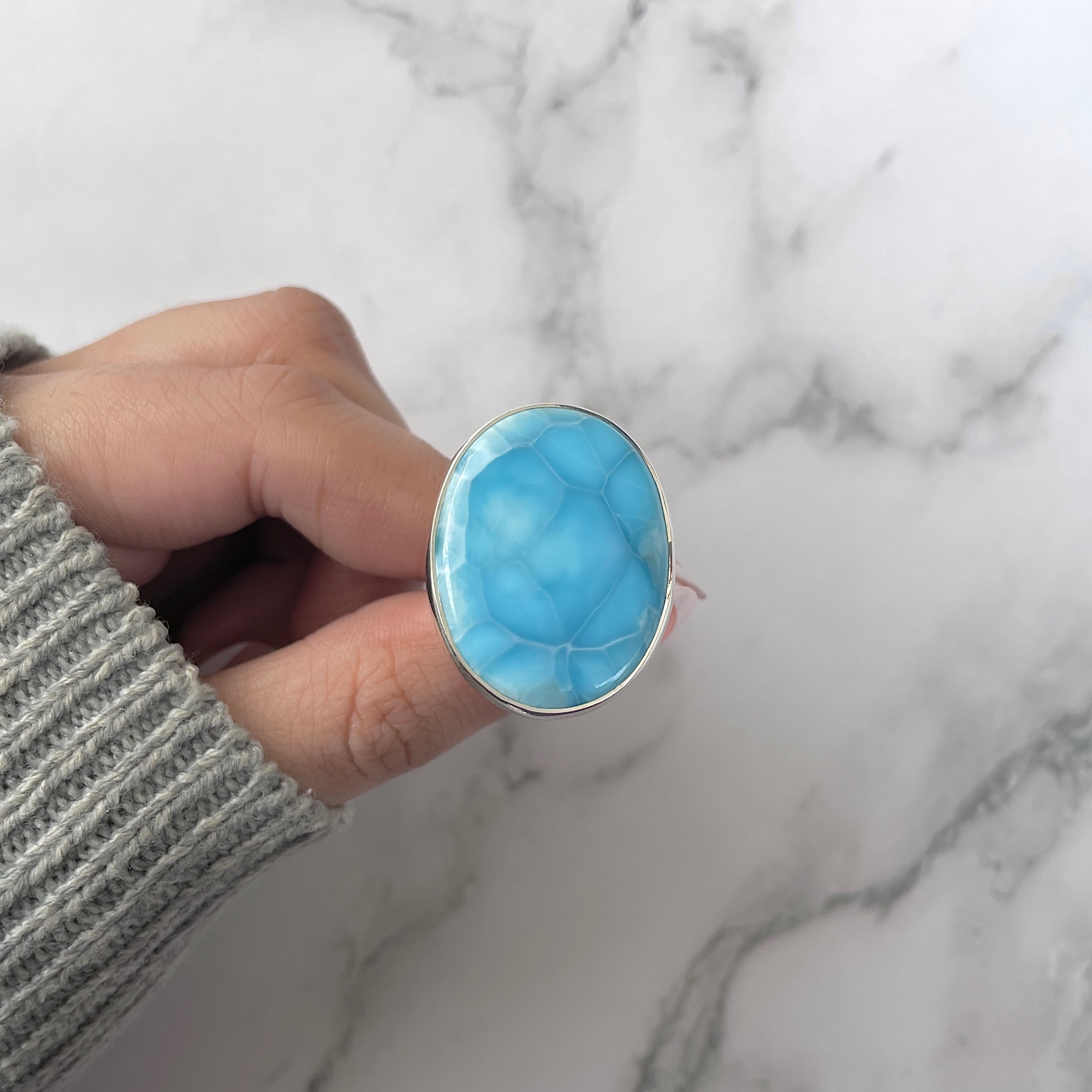 Larimar Adjustable Ring-(LAR-R-1238.)