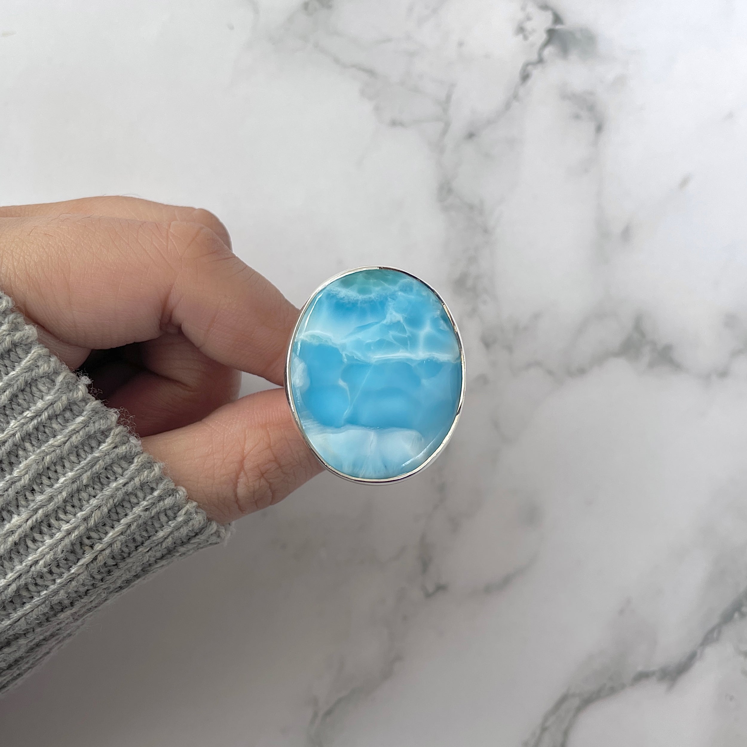Larimar Adjustable Ring-(LAR-R-1244.)