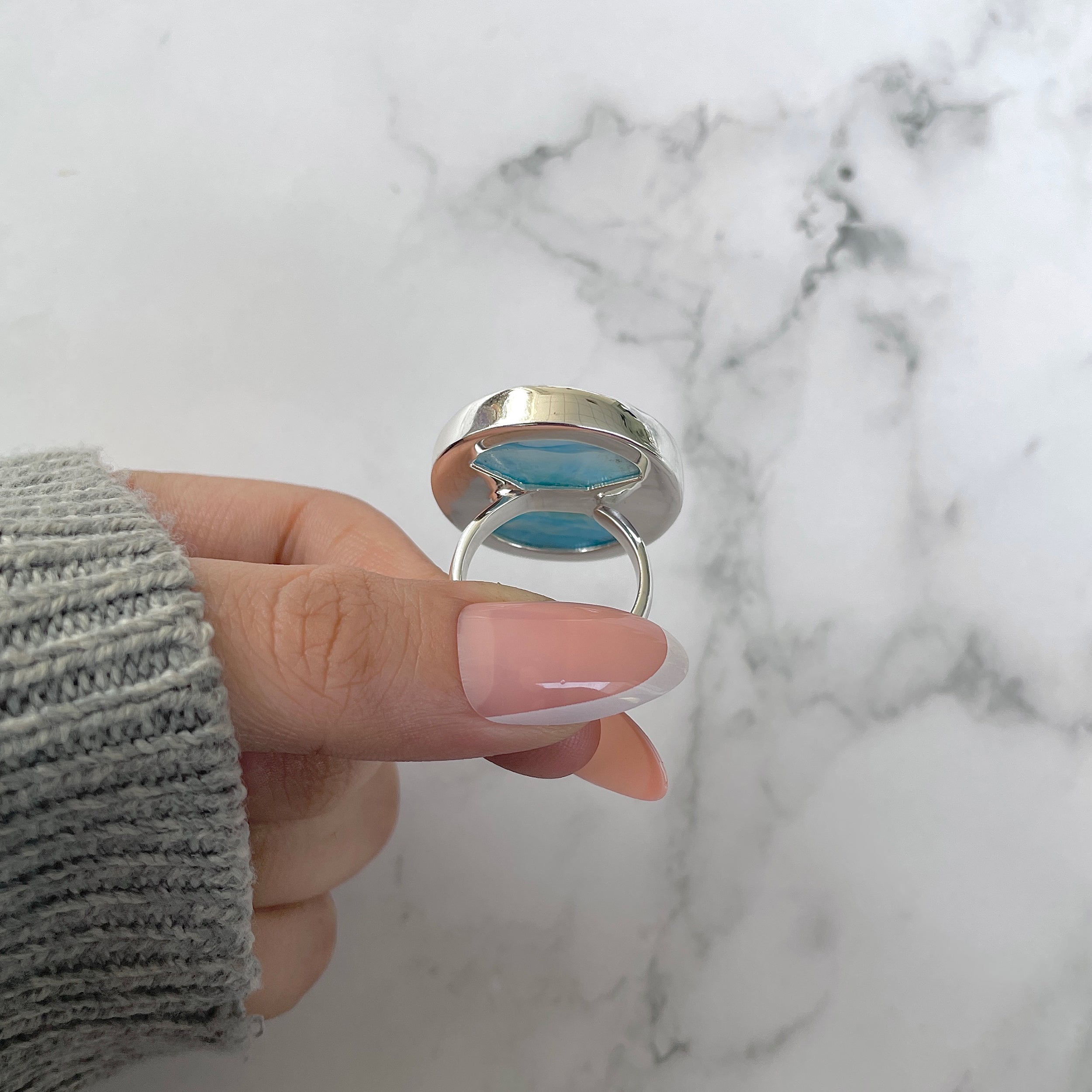 Larimar Adjustable Ring-(LAR-R-1244.)
