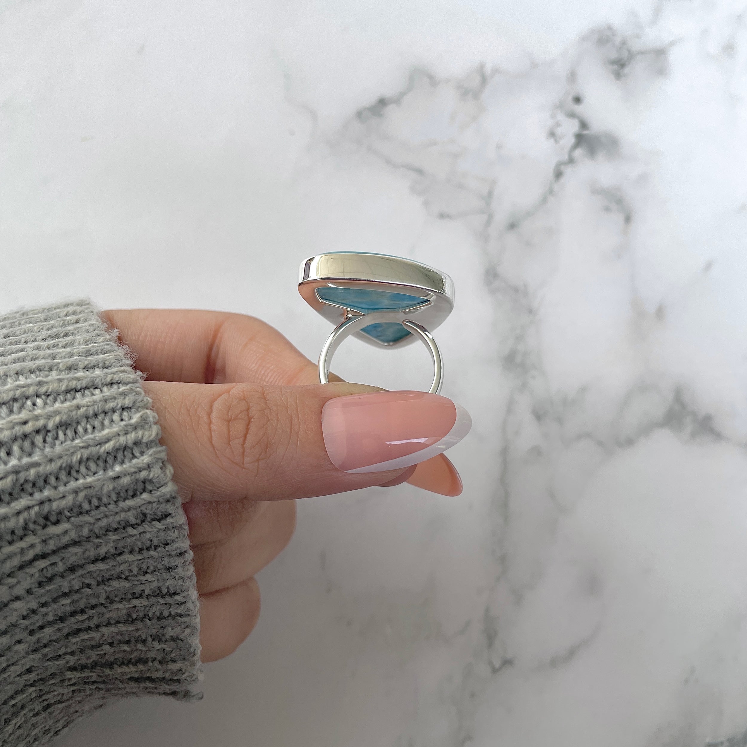 Larimar Adjustable Ring-(LAR-R-1245.)