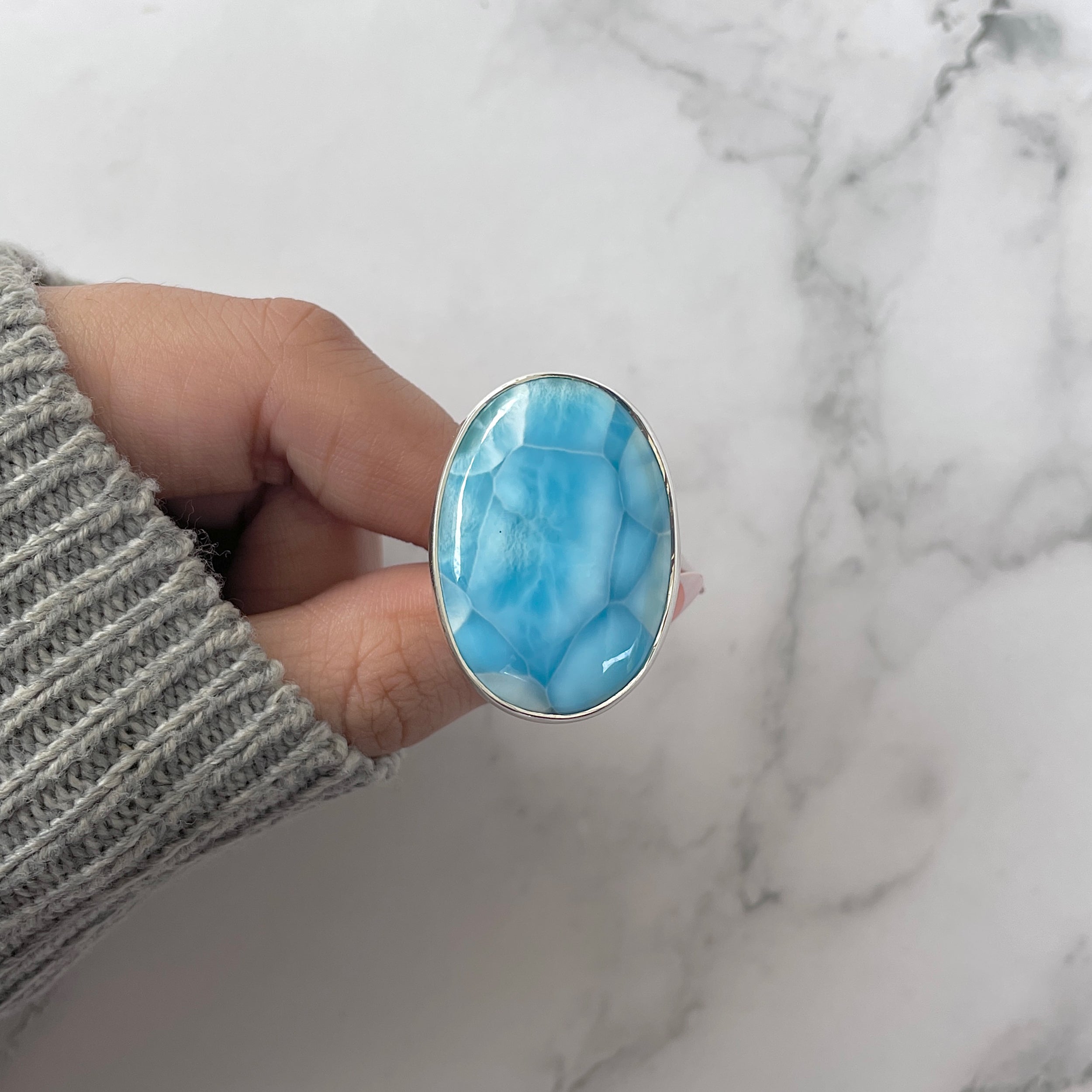 Larimar Adjustable Ring-(LAR-R-1246.)