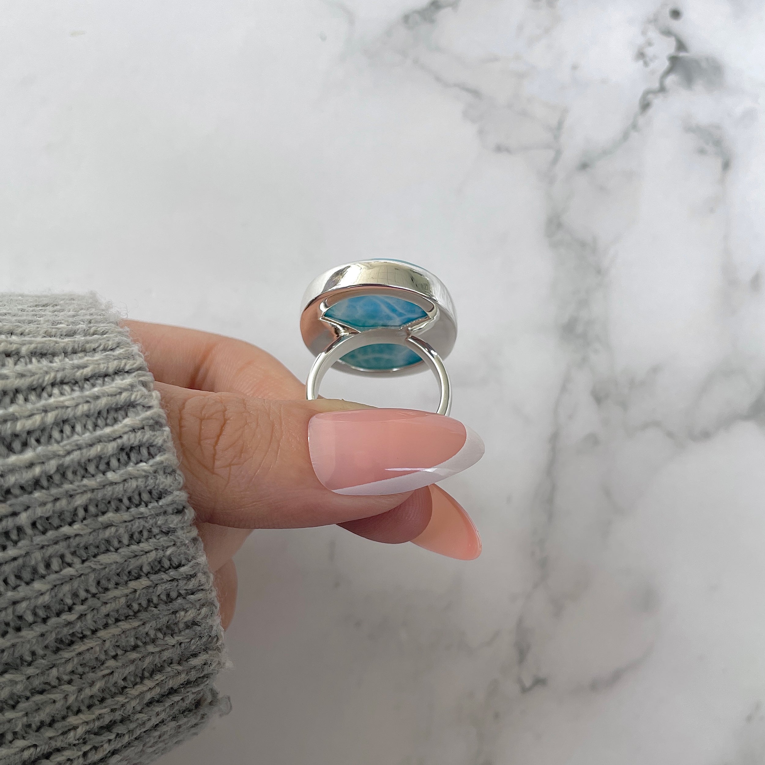 Larimar Adjustable Ring-(LAR-R-1246.)