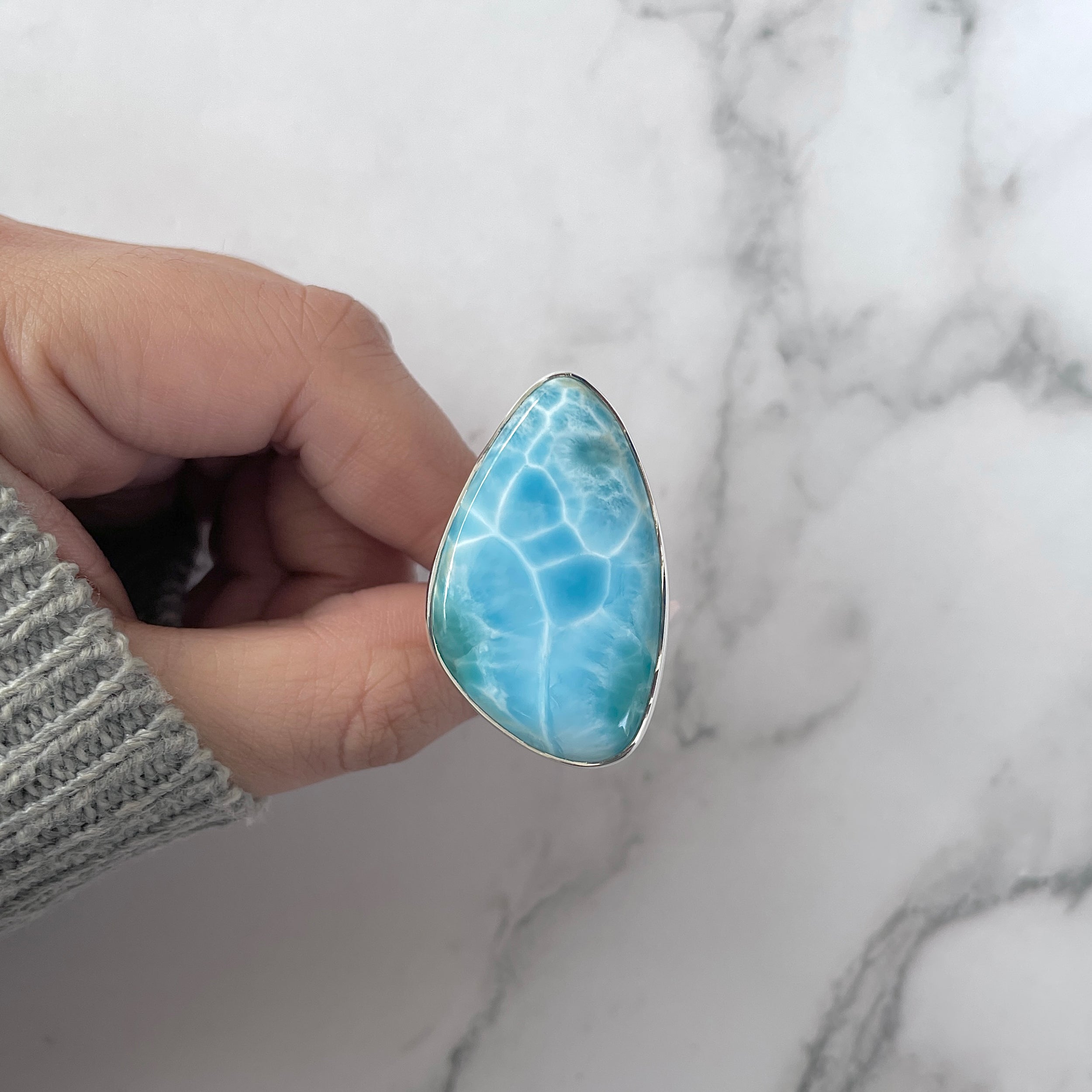 Larimar Adjustable Ring-(LAR-R-1248.)