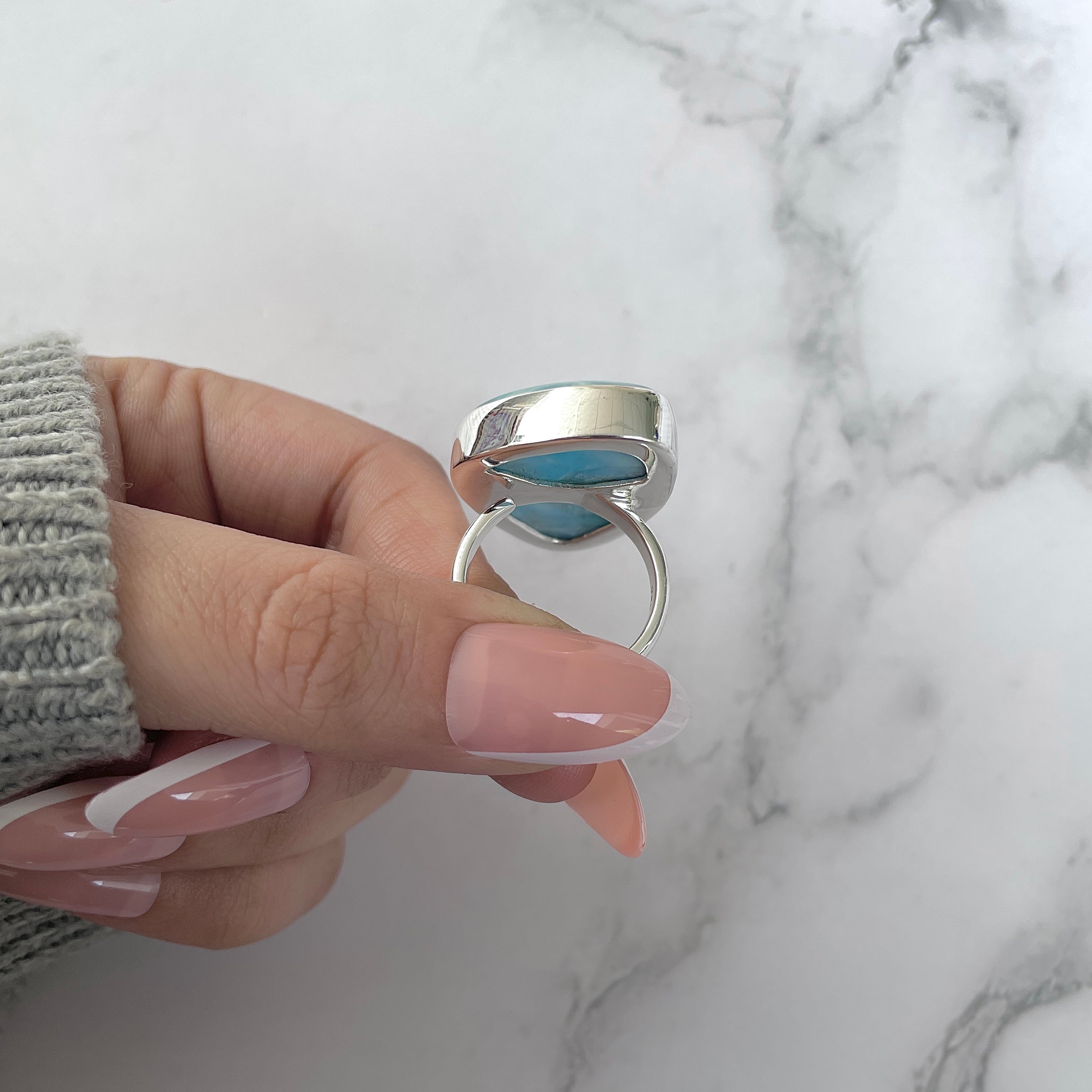 Larimar Adjustable Ring-(LAR-R-1248.)