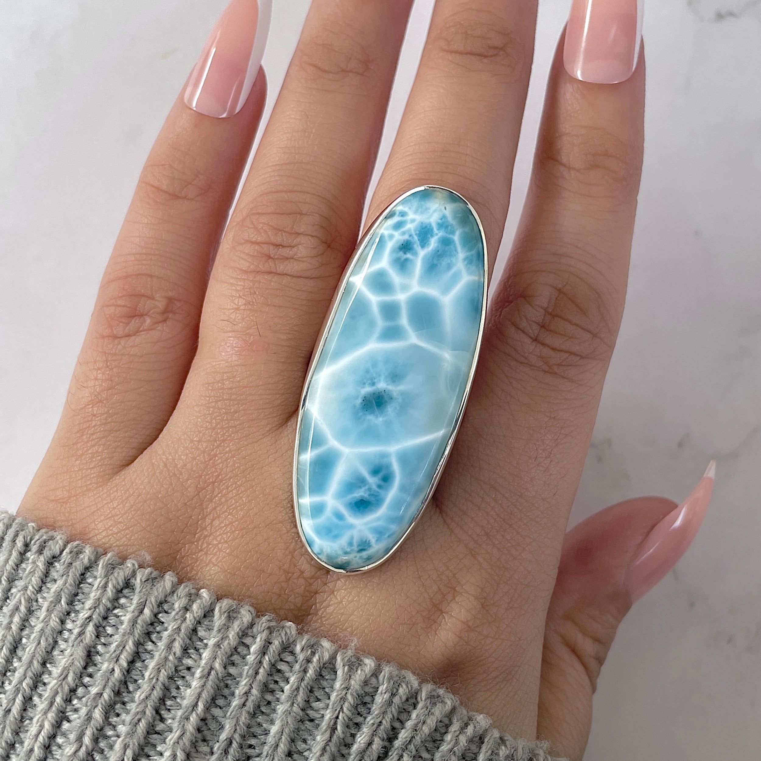 Larimar Adjustable Ring-(LAR-R-1251.)