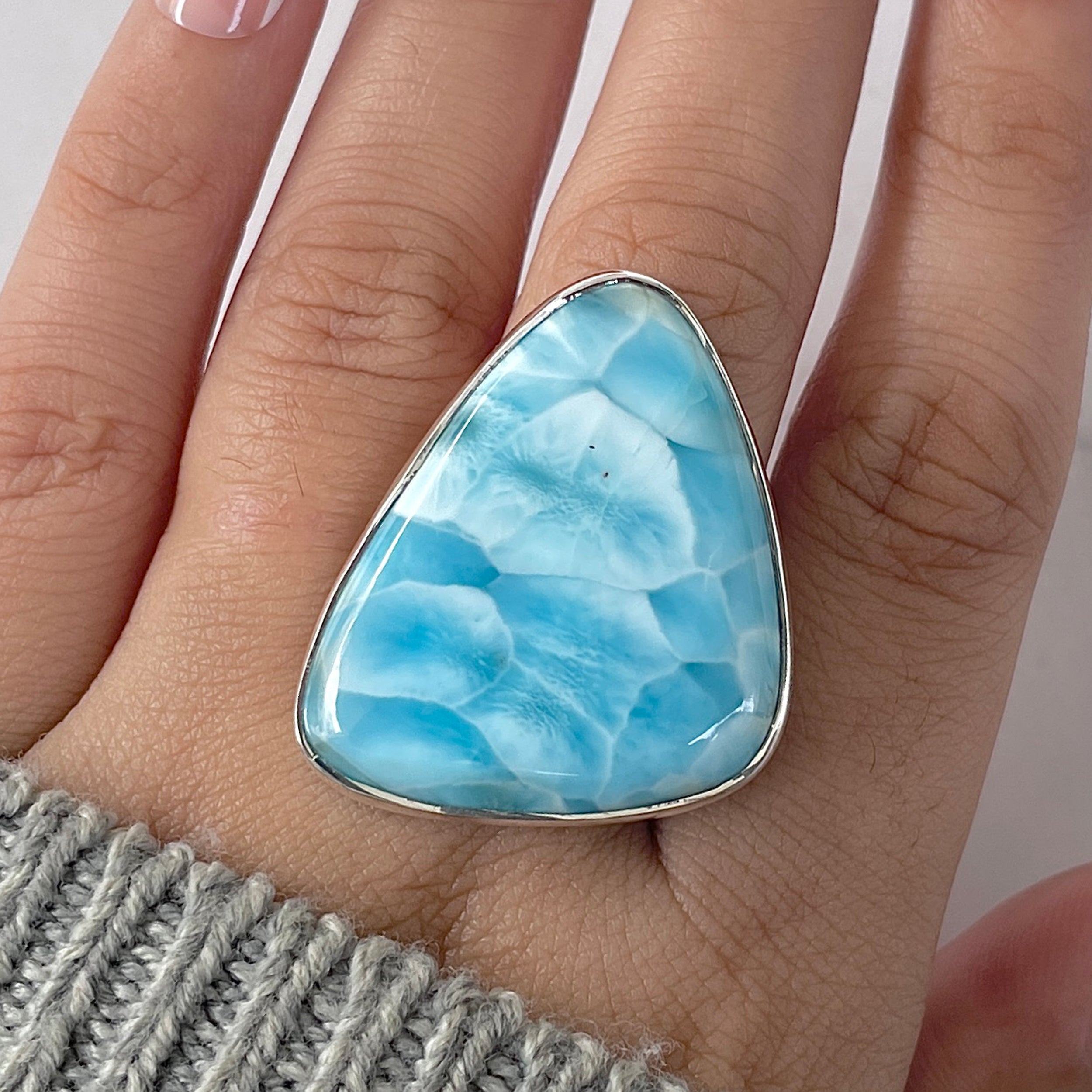 Larimar Adjustable Ring-(LAR-R-1252.)