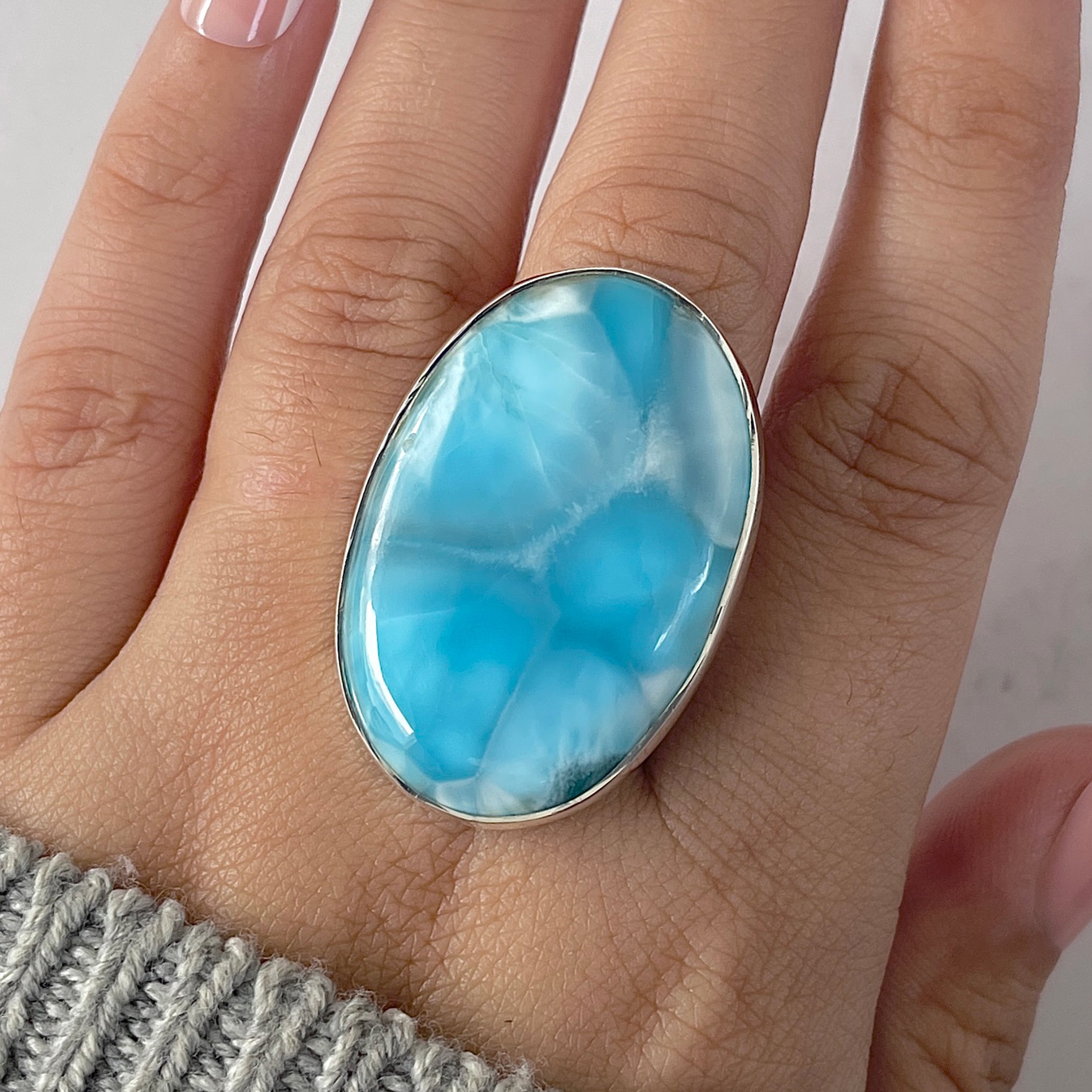 Larimar Adjustable Ring-(LAR-R-1253.)