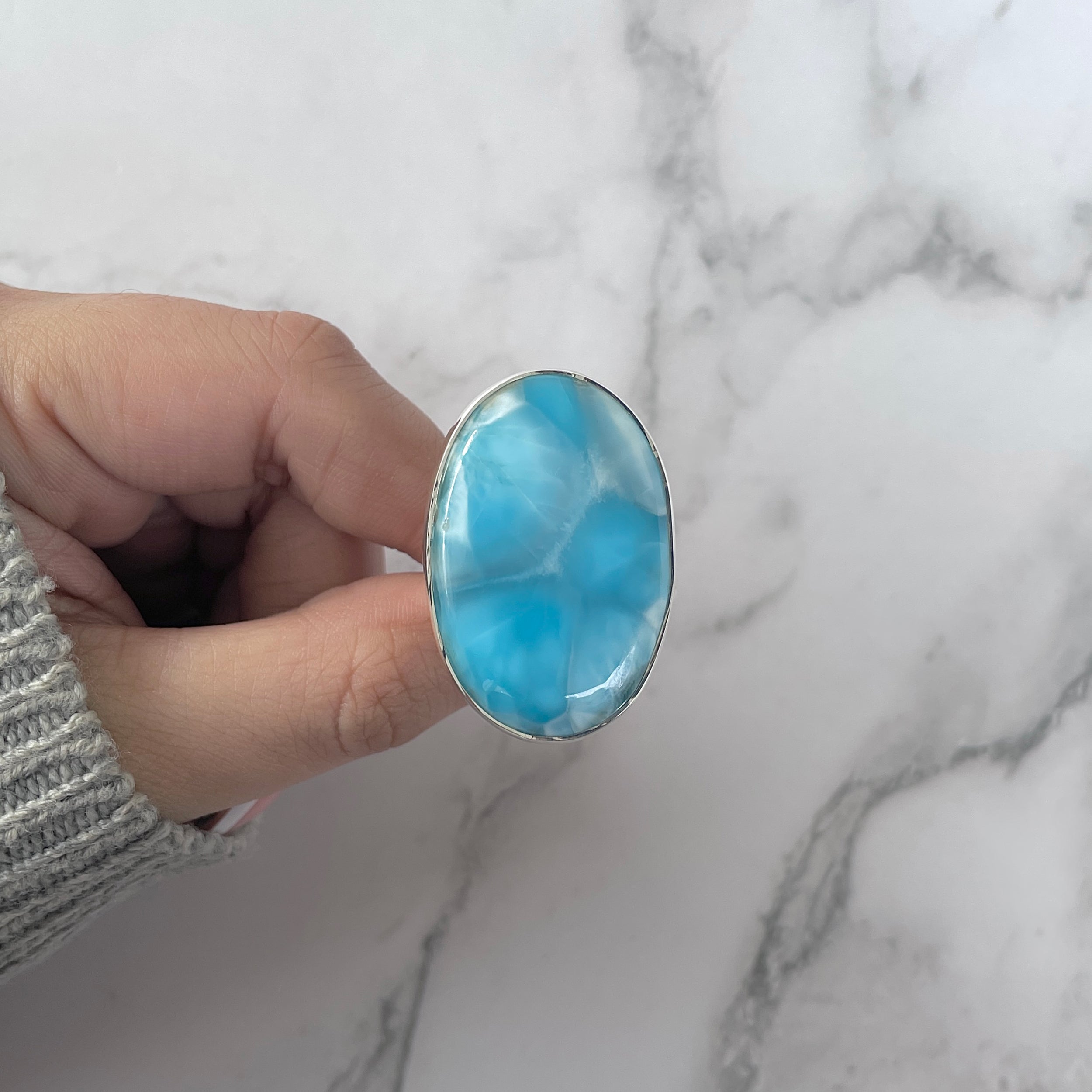 Larimar Adjustable Ring-(LAR-R-1253.)