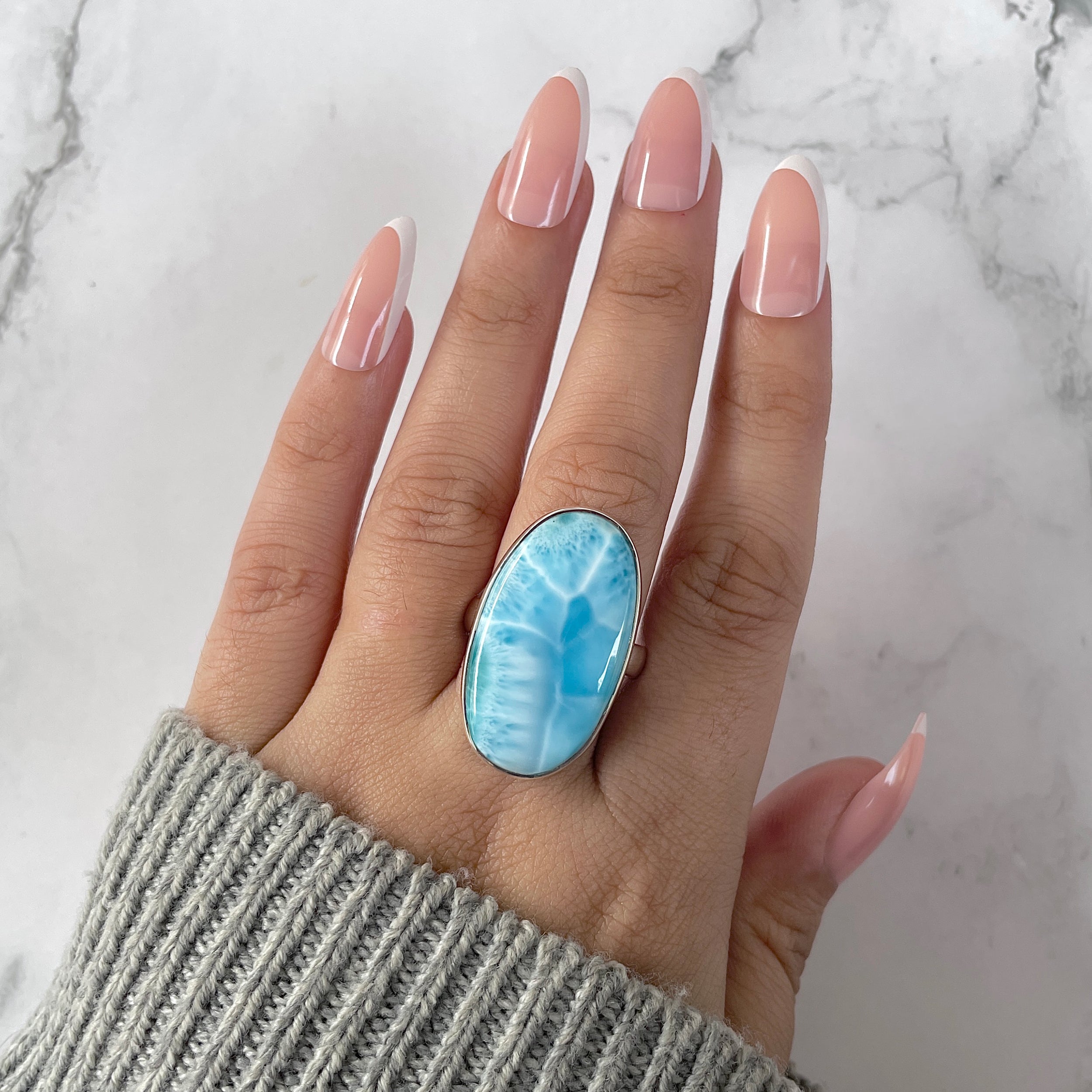 Larimar Adjustable Ring-(LAR-R-1254.)